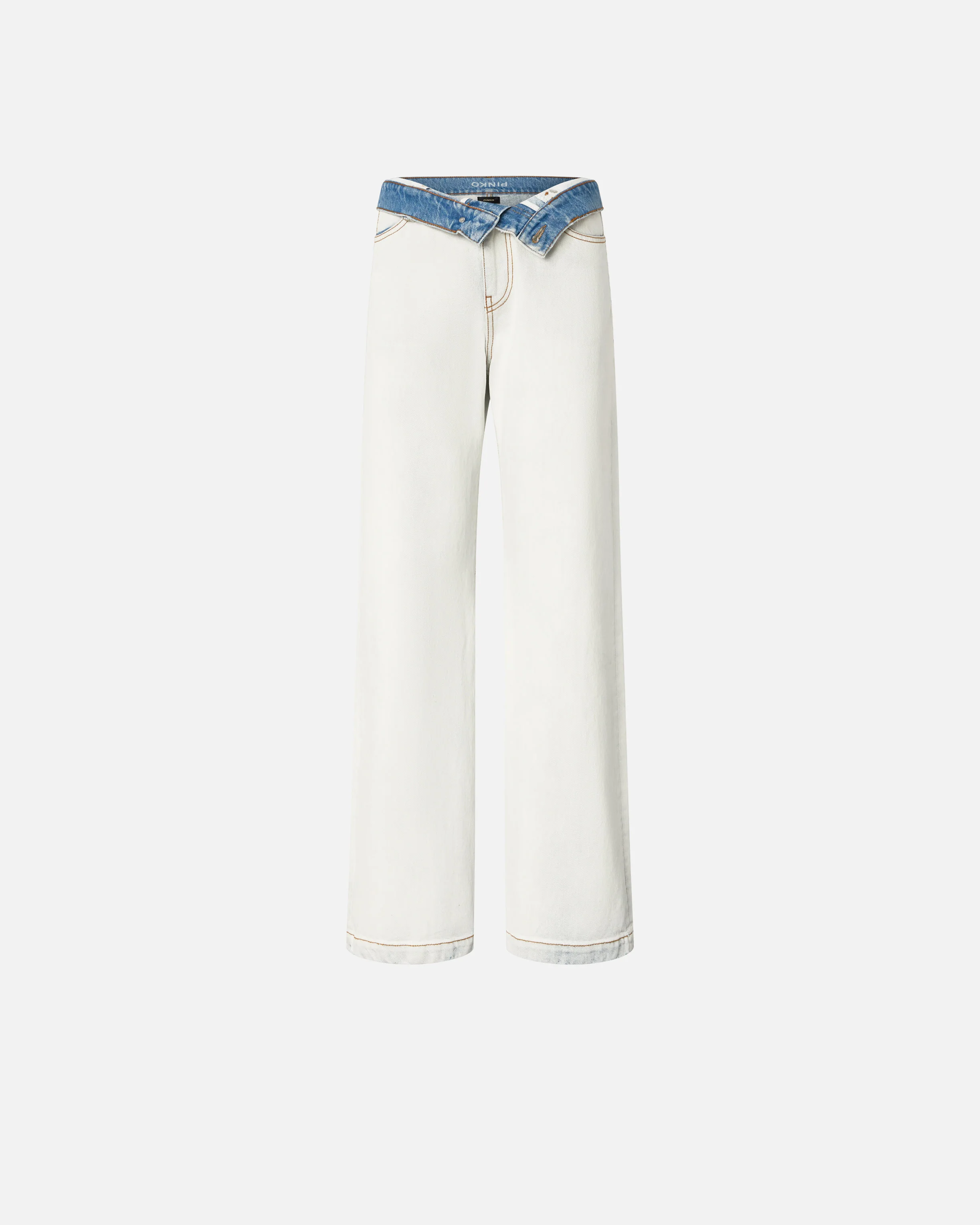 Jeans con vita risvoltabile a contrasto - Image 8