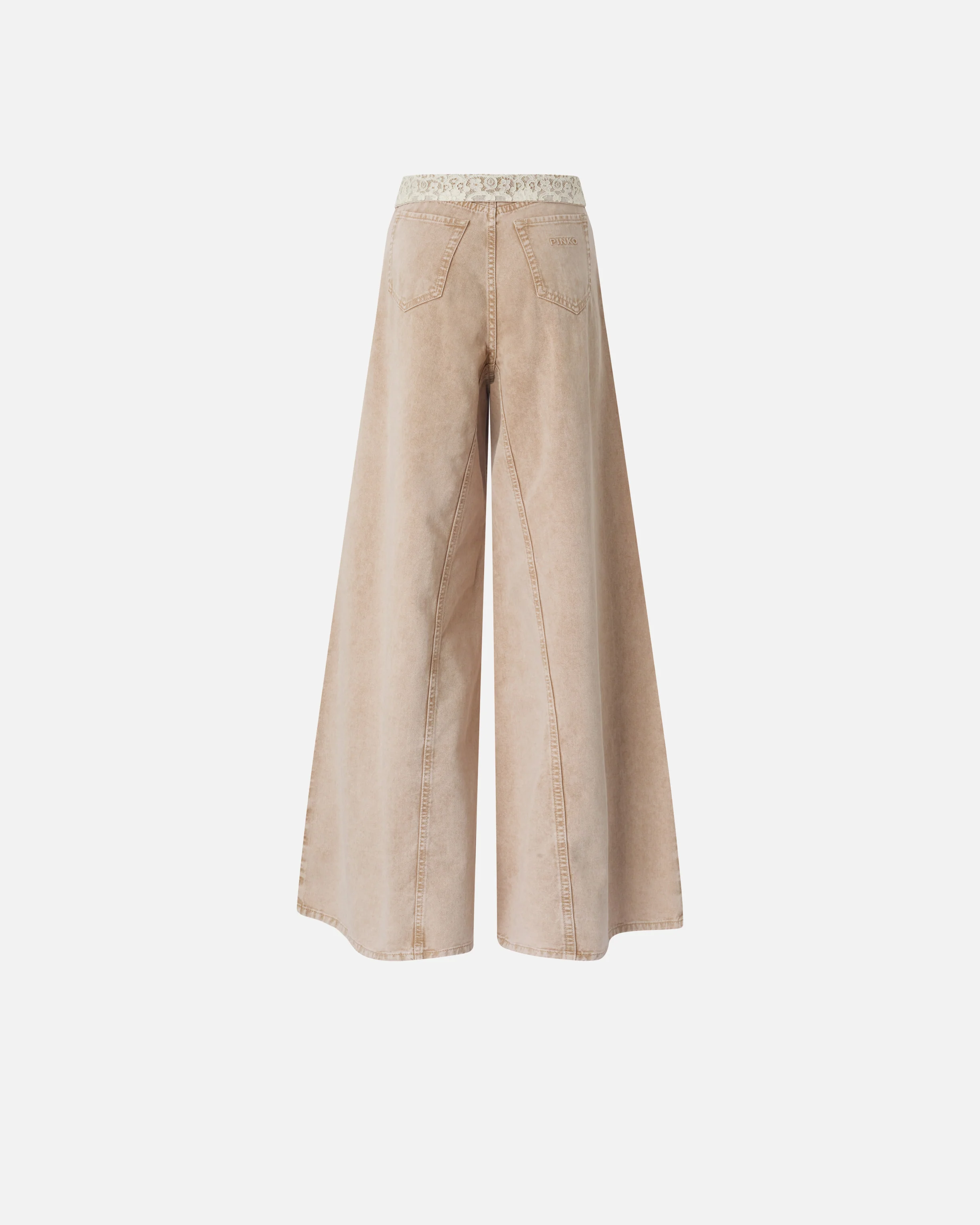 Jeans marroni con pizzo in vita - Image 6