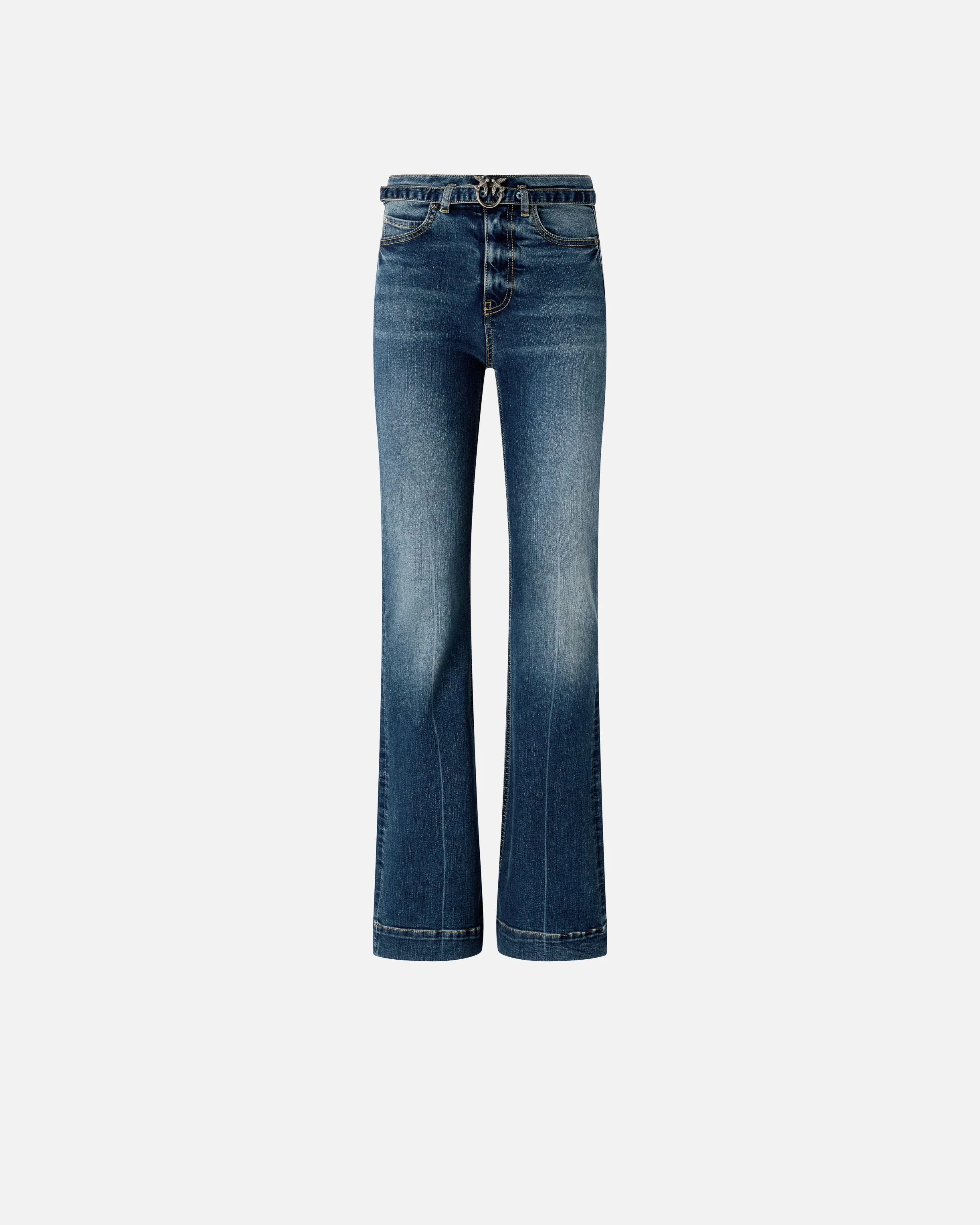 Jeans scuri con cintura e fibbia Love Birds - Image 5