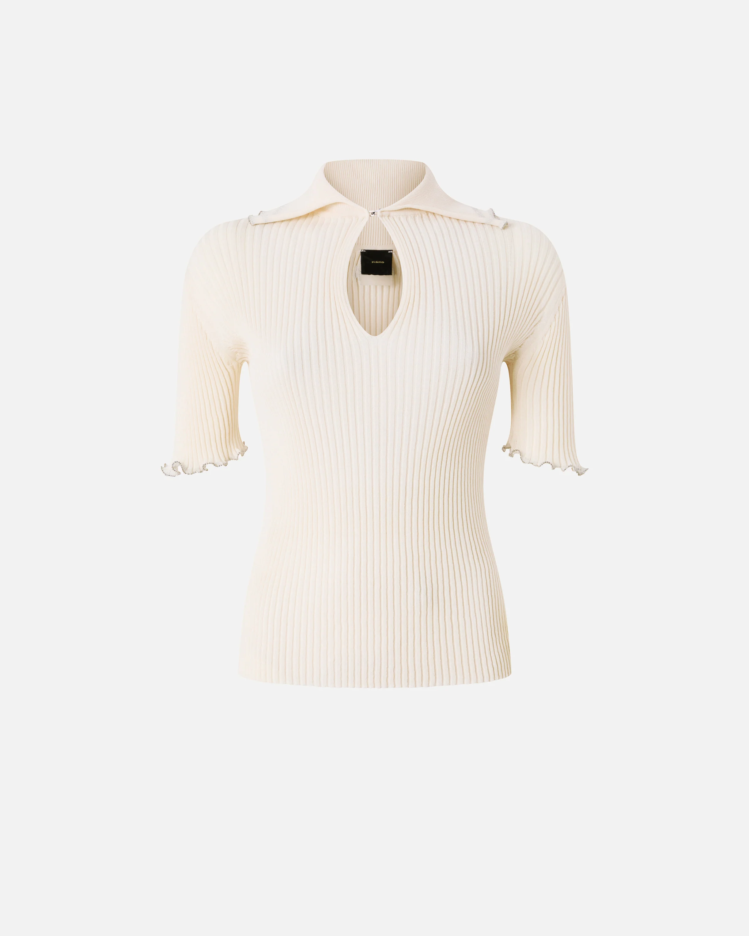 Maglia a costine con bordi gioiello - Image 5