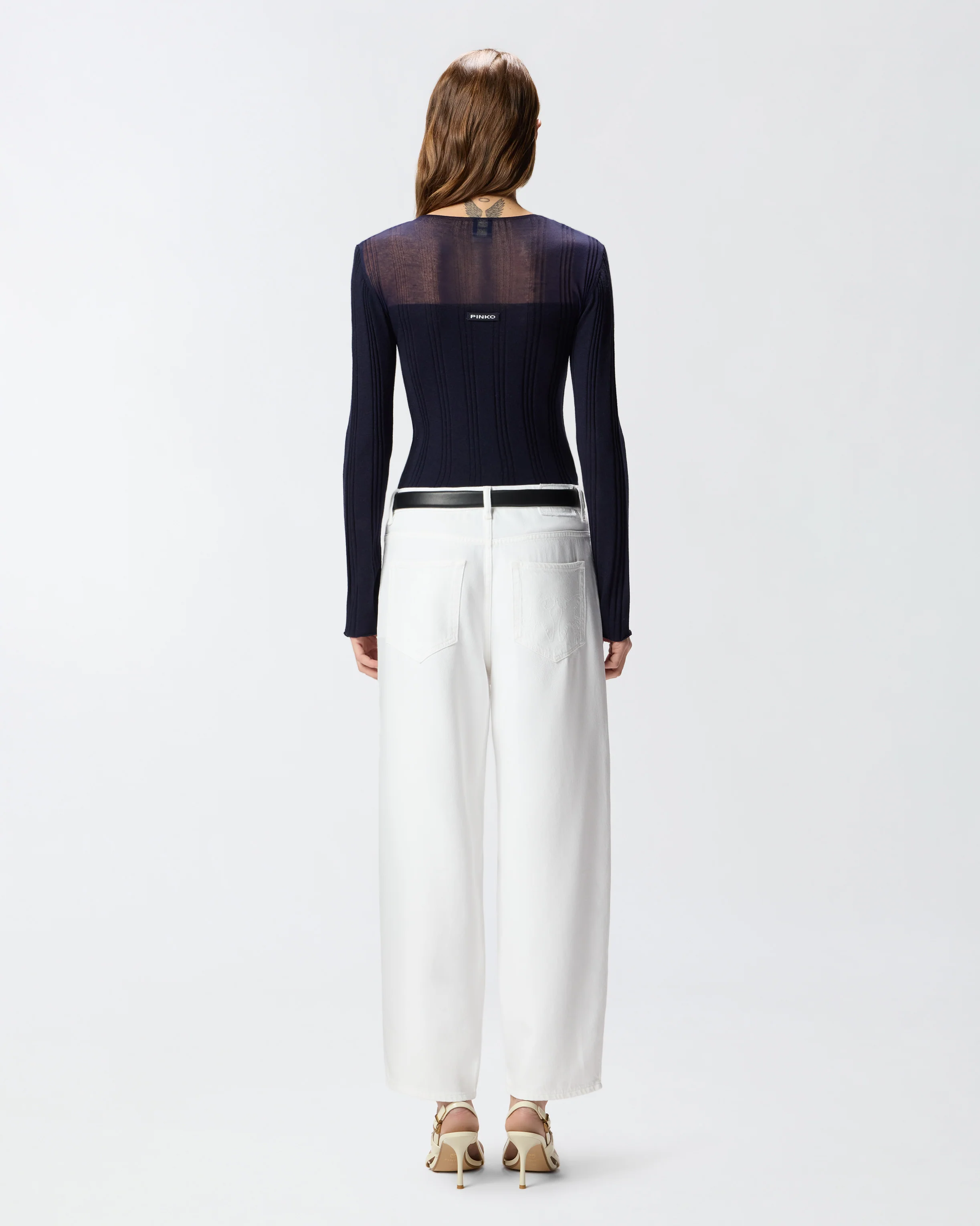 Maglia leggera a coste con trasparenze - Image 3