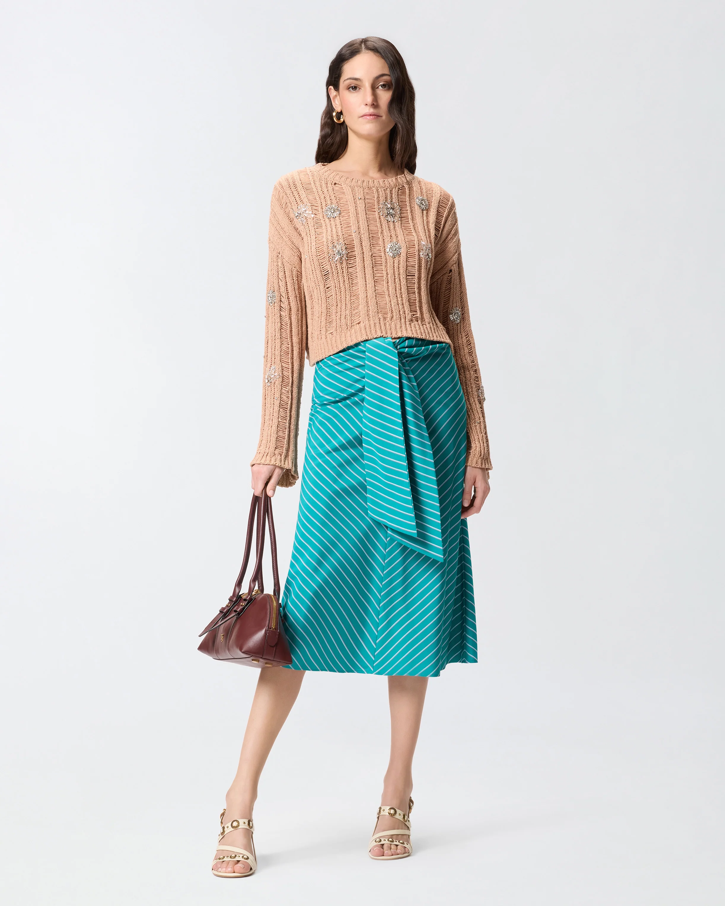 Maglione traforato con dettagli gioiello - Image 2