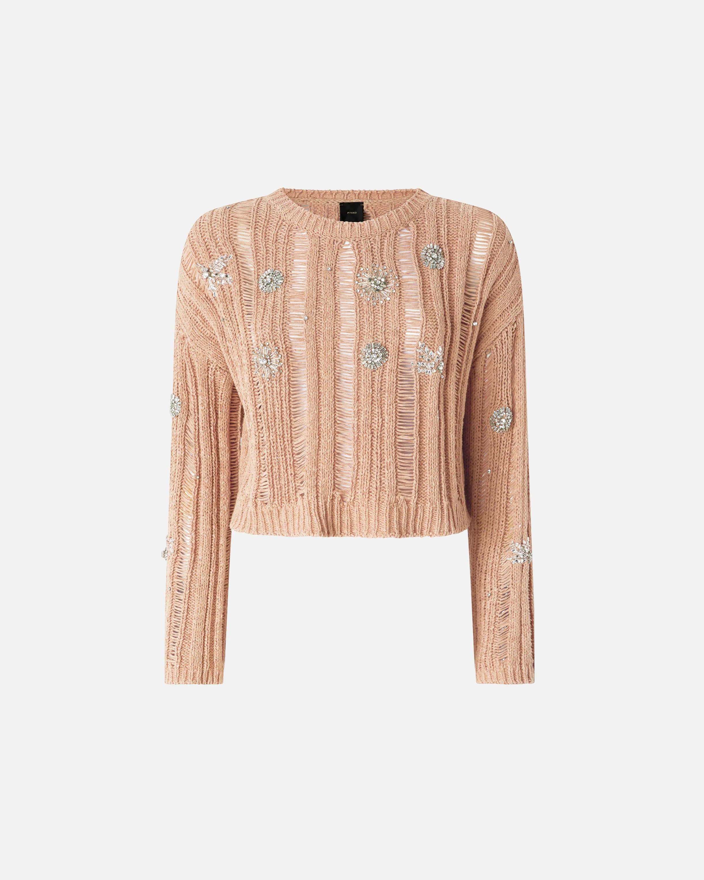 Maglione traforato con dettagli gioiello - Image 5