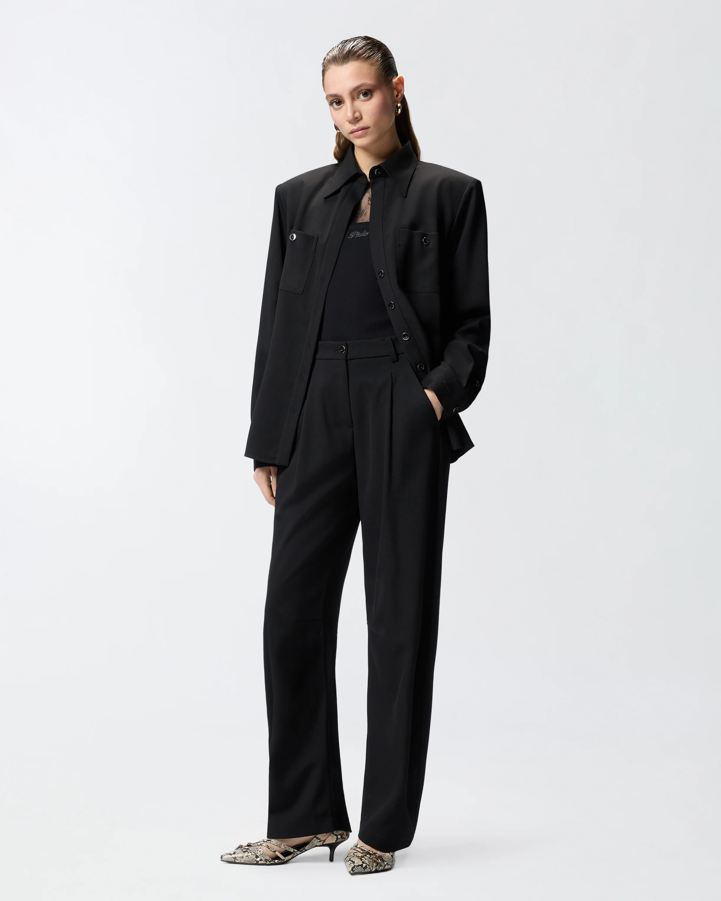 Overshirt stretch con taschini - Image 2