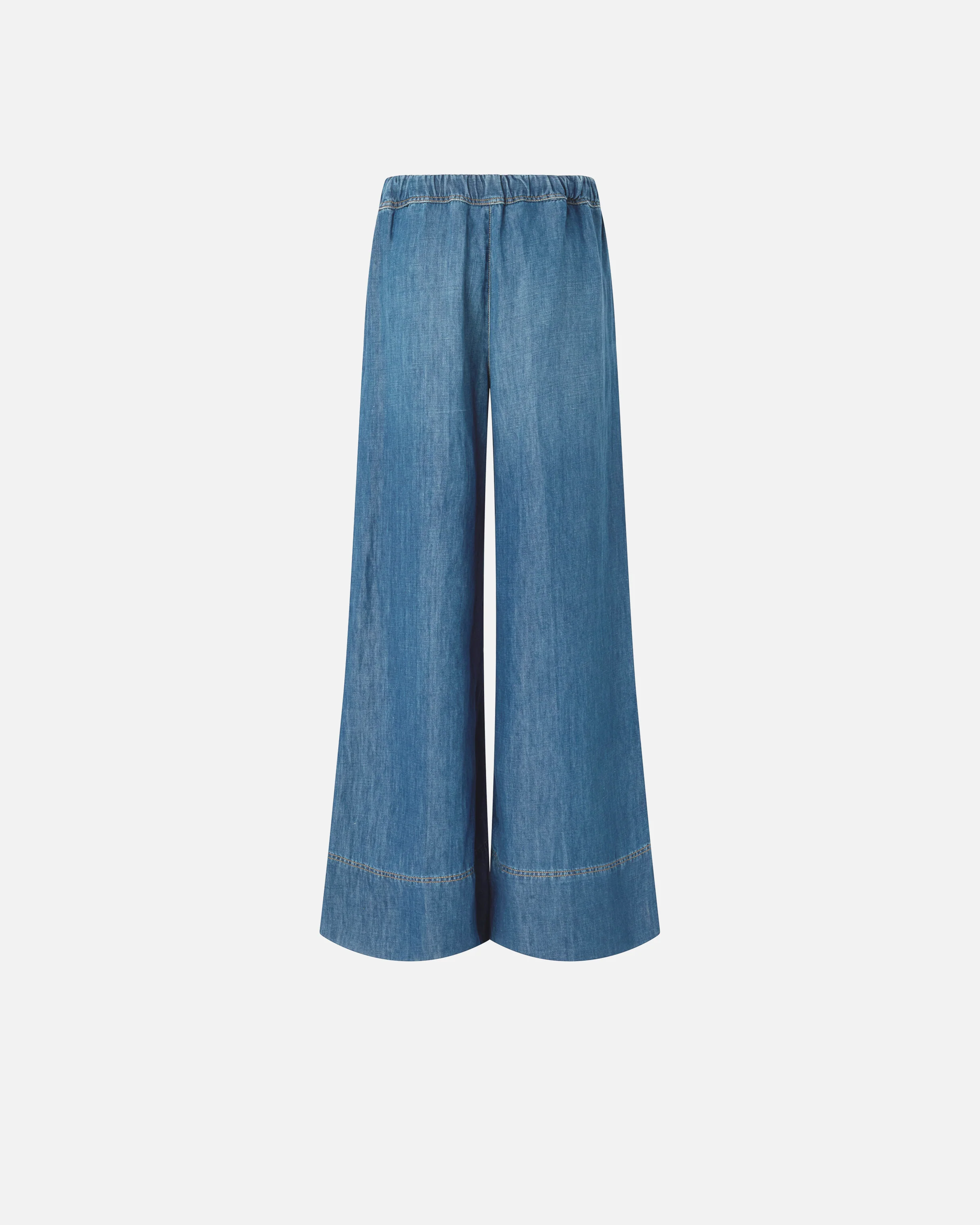 Pantaloni ampi in denim di misto lino - Image 6