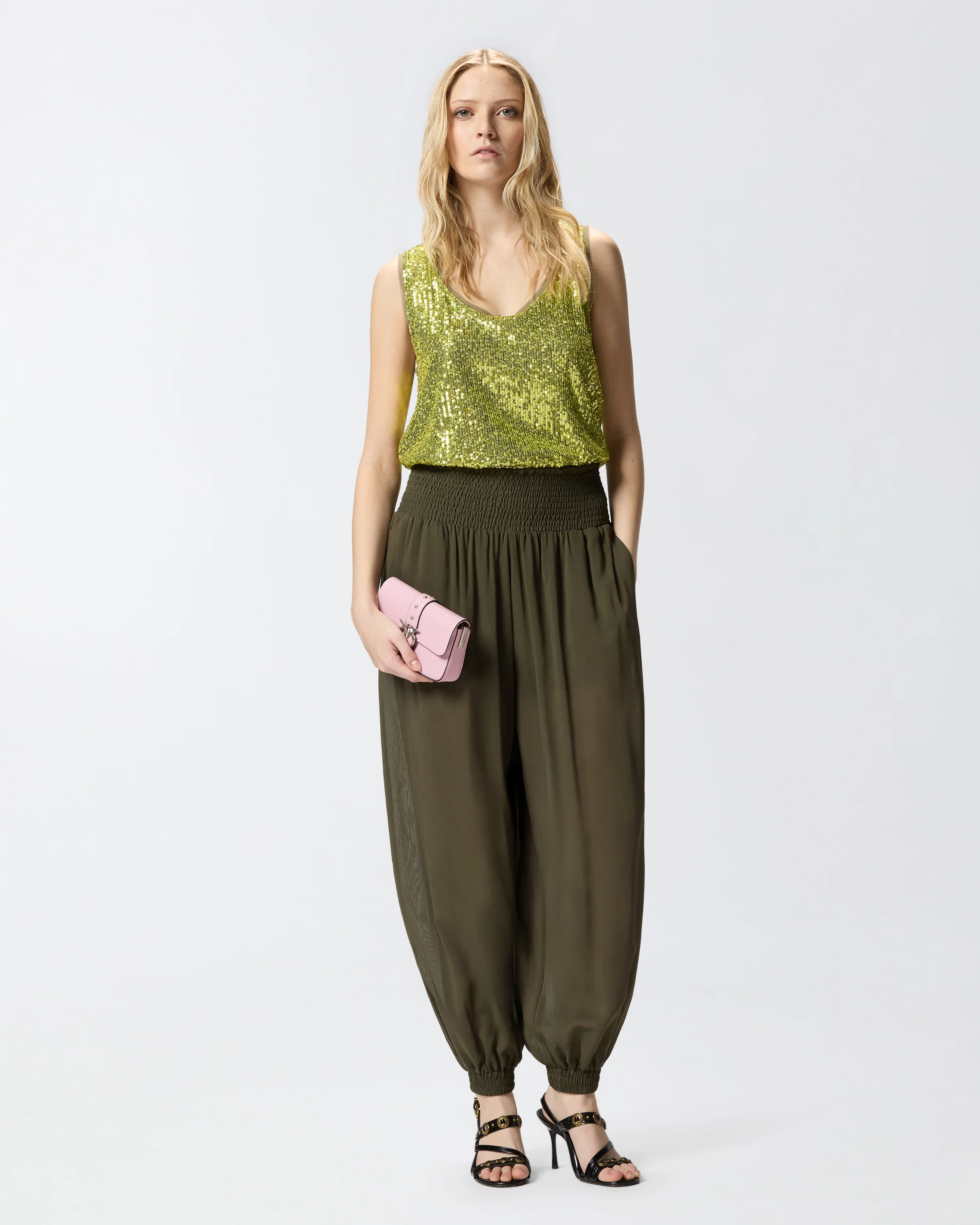 Pantaloni balloon semitrasparenti