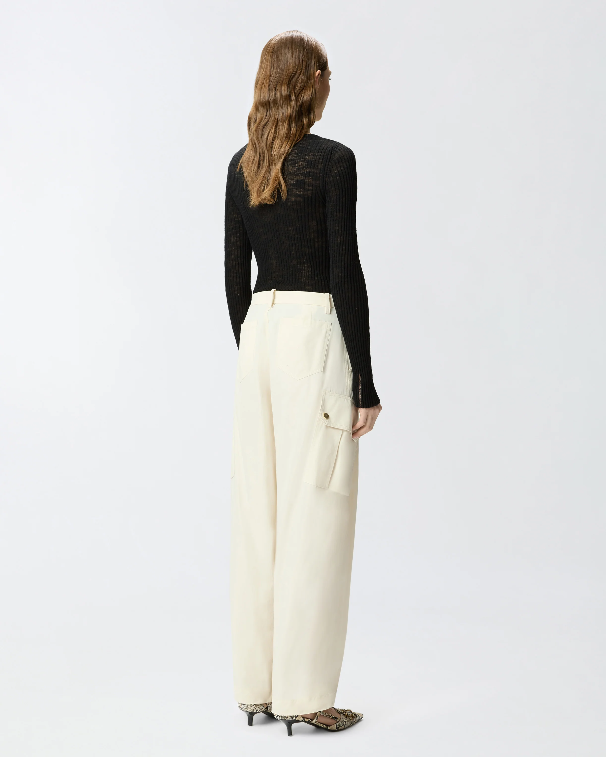 Pantaloni fluidi in cotone - Image 3