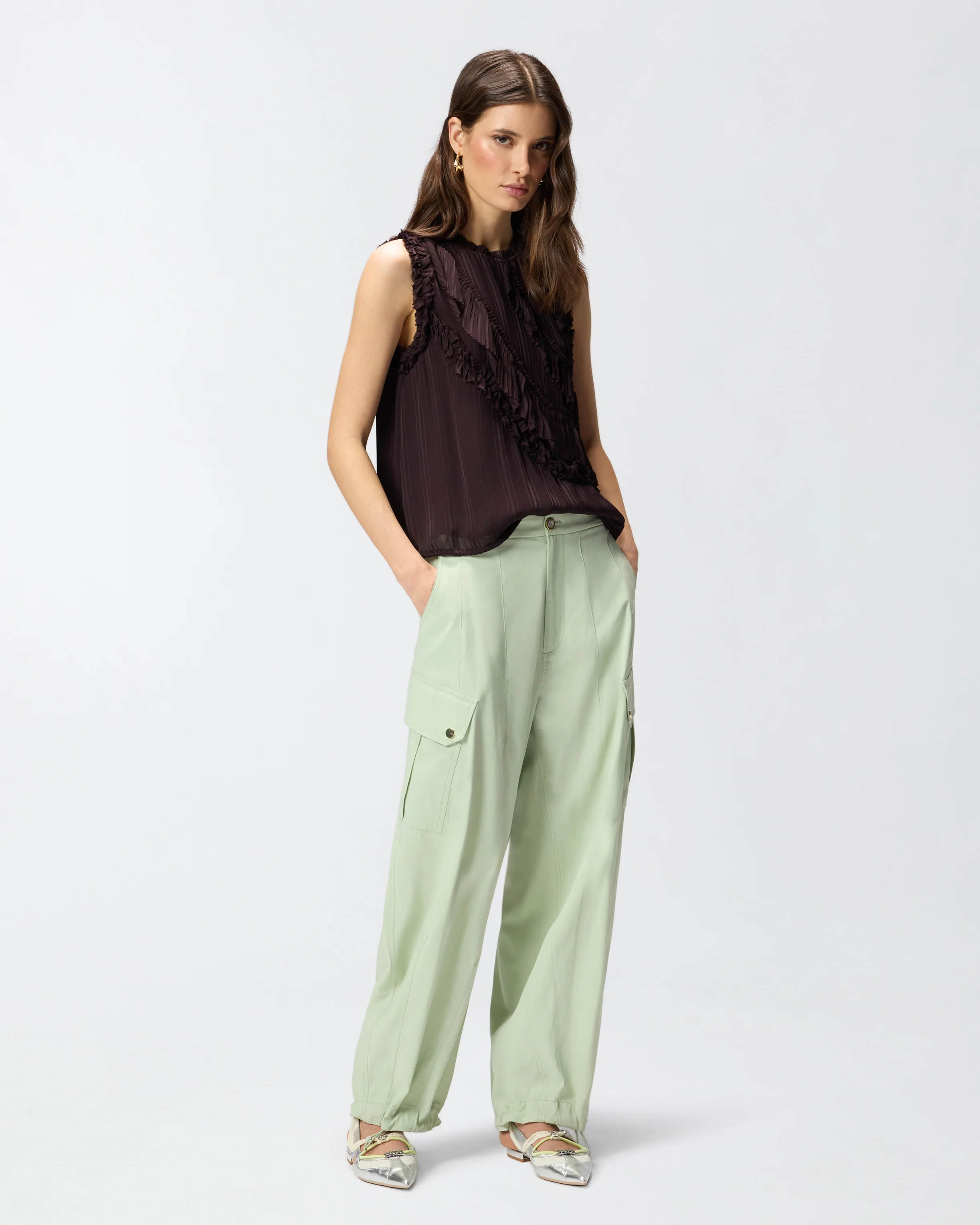 Pantaloni fluidi in cotone