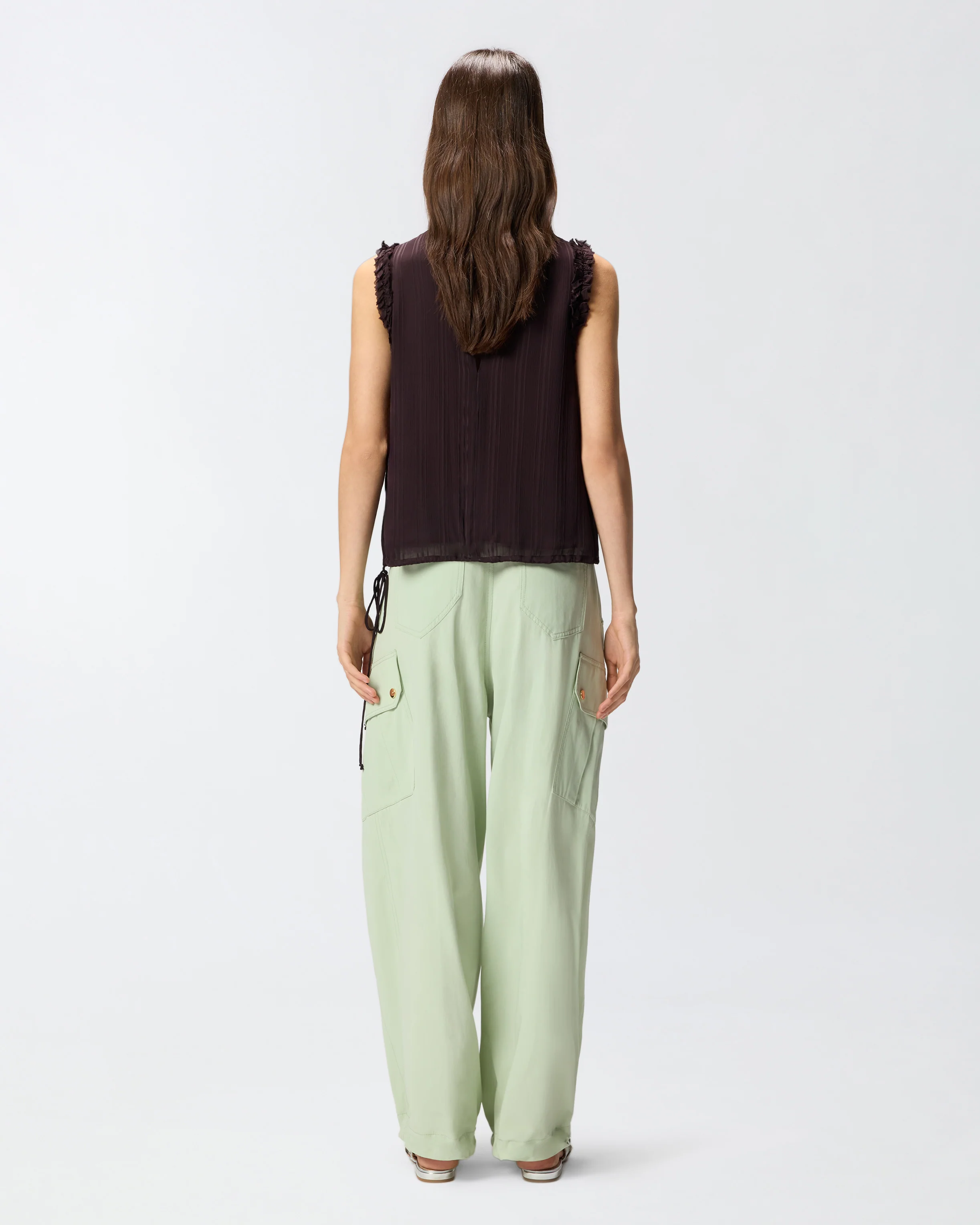 Pantaloni fluidi in cotone - Image 3
