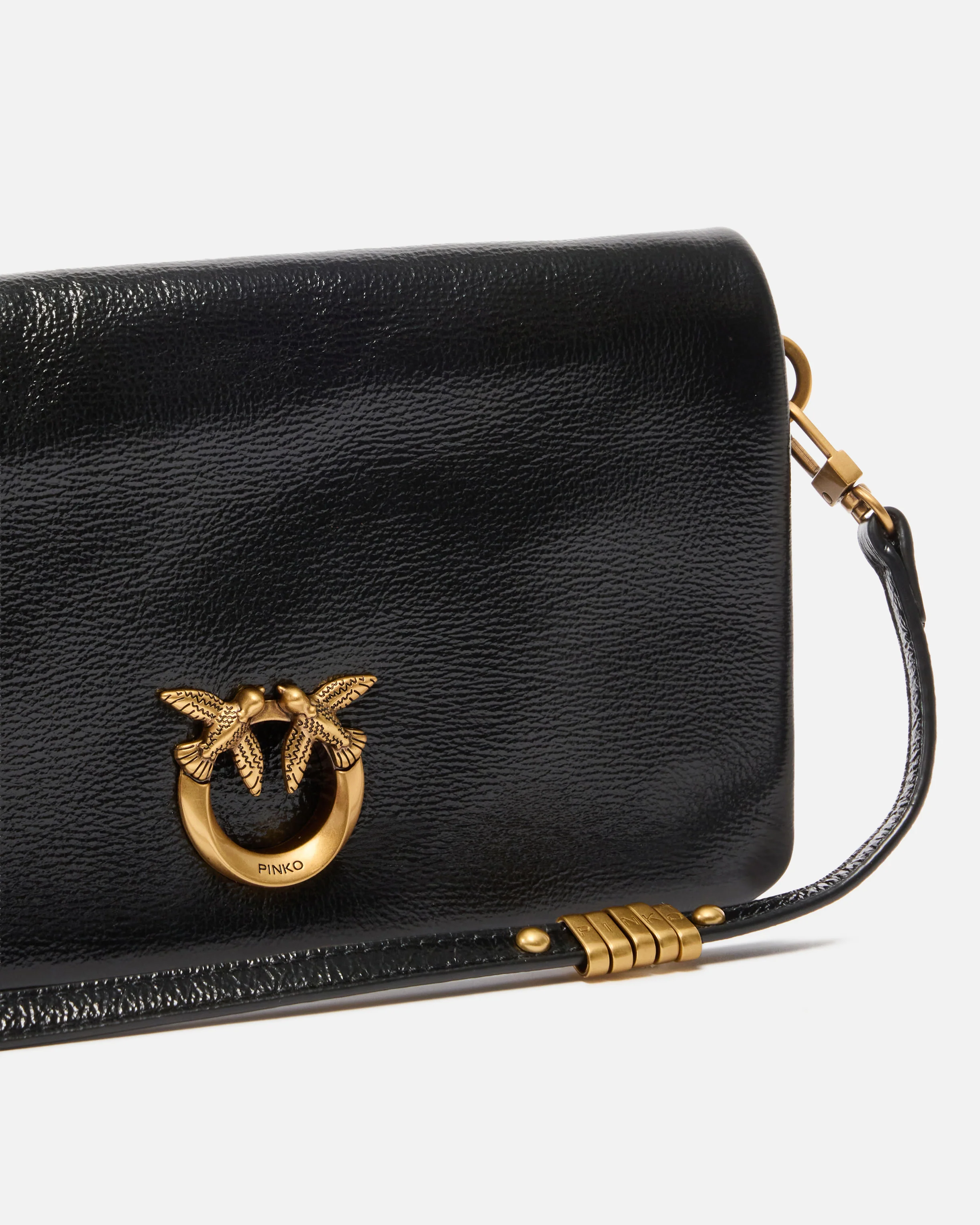 Pochette a tracolla piccola Love Bag Click Soft Horizontal Mini in pelle shiny - Image 3