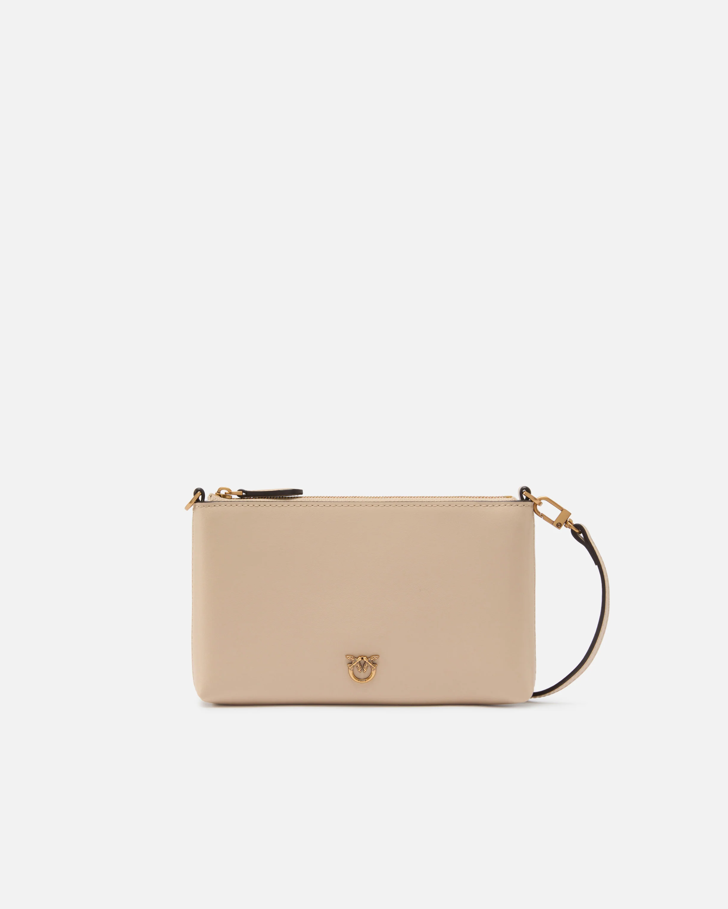 Pochette piatta in pelle con logo Love Birds