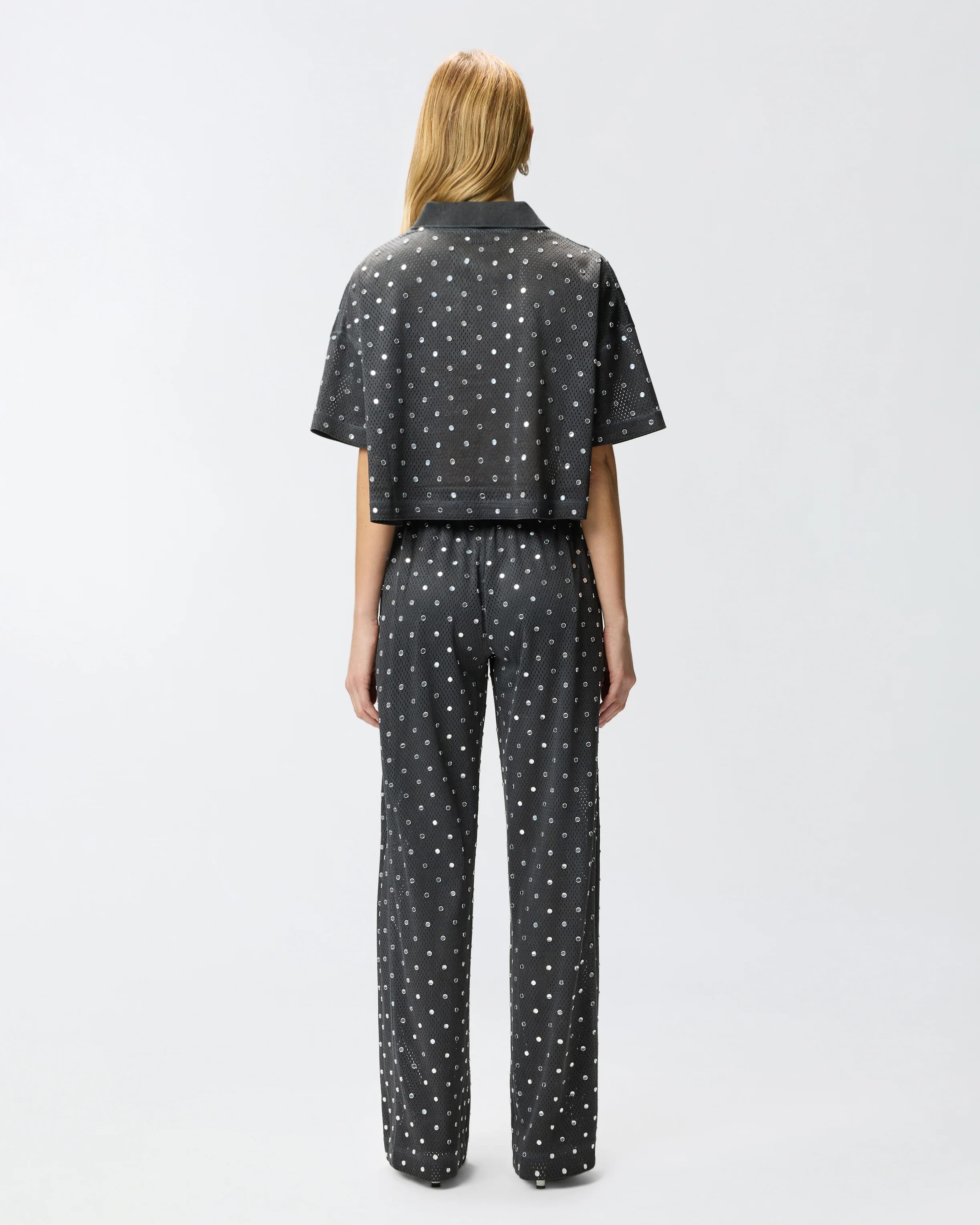 Polo cropped in rete con specchietti - Image 3