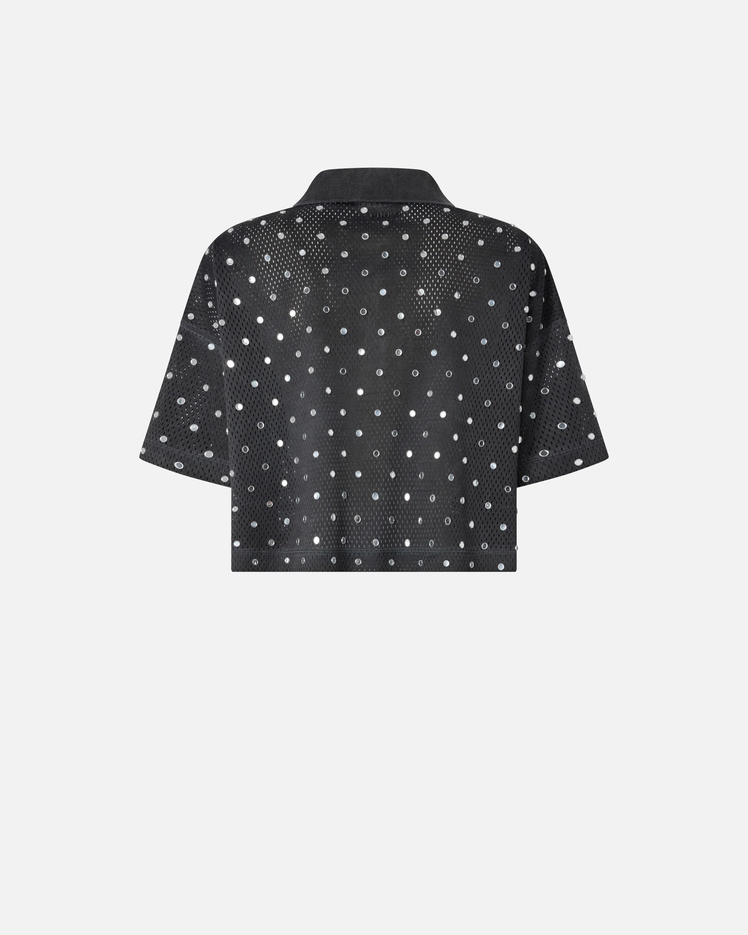 Polo cropped in rete con specchietti - Image 6