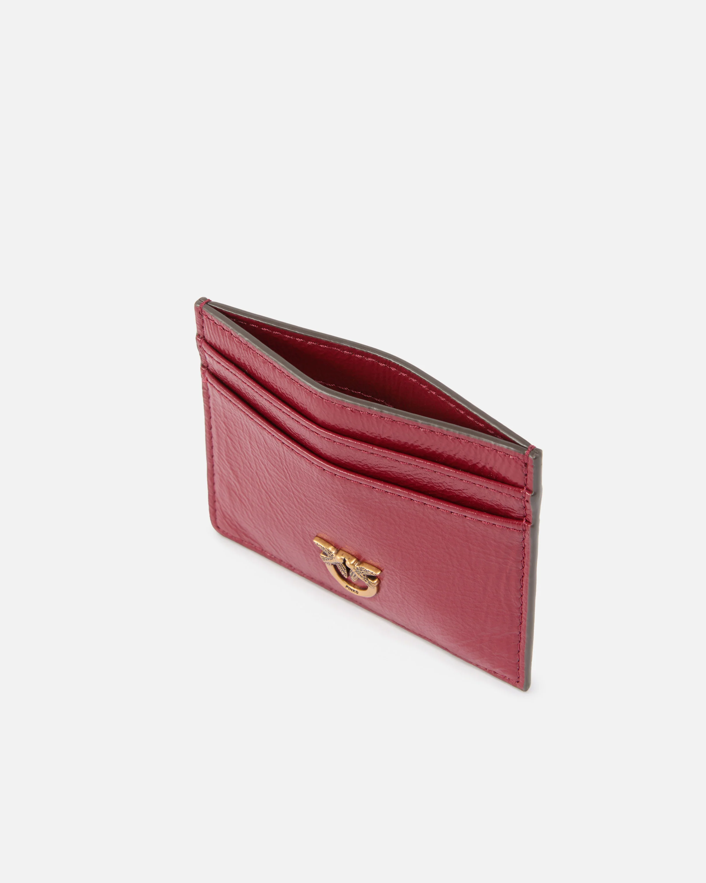 Portacarte in pelle shiny con logo - Image 3
