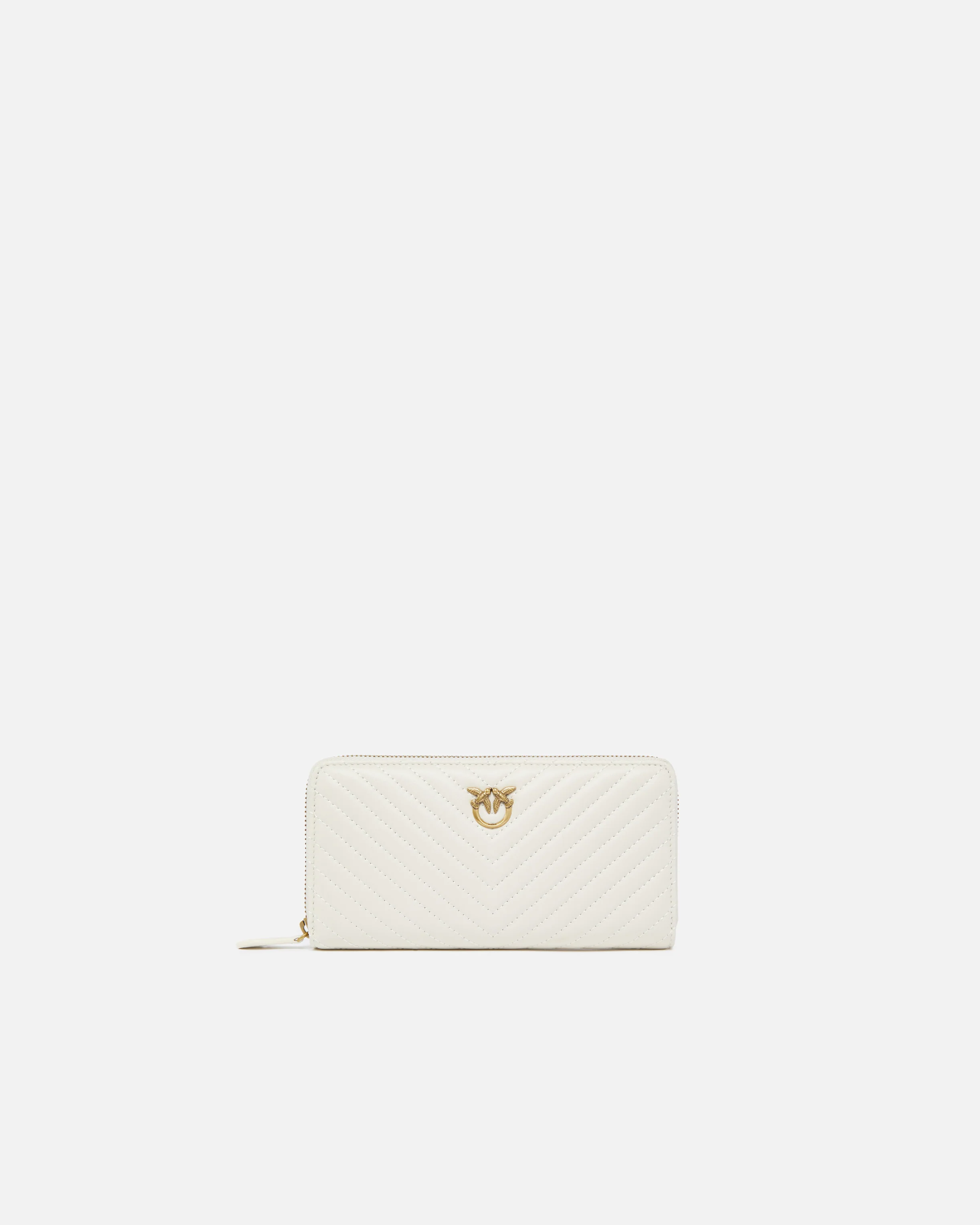 Portafoglio zip-around in nappa chevron