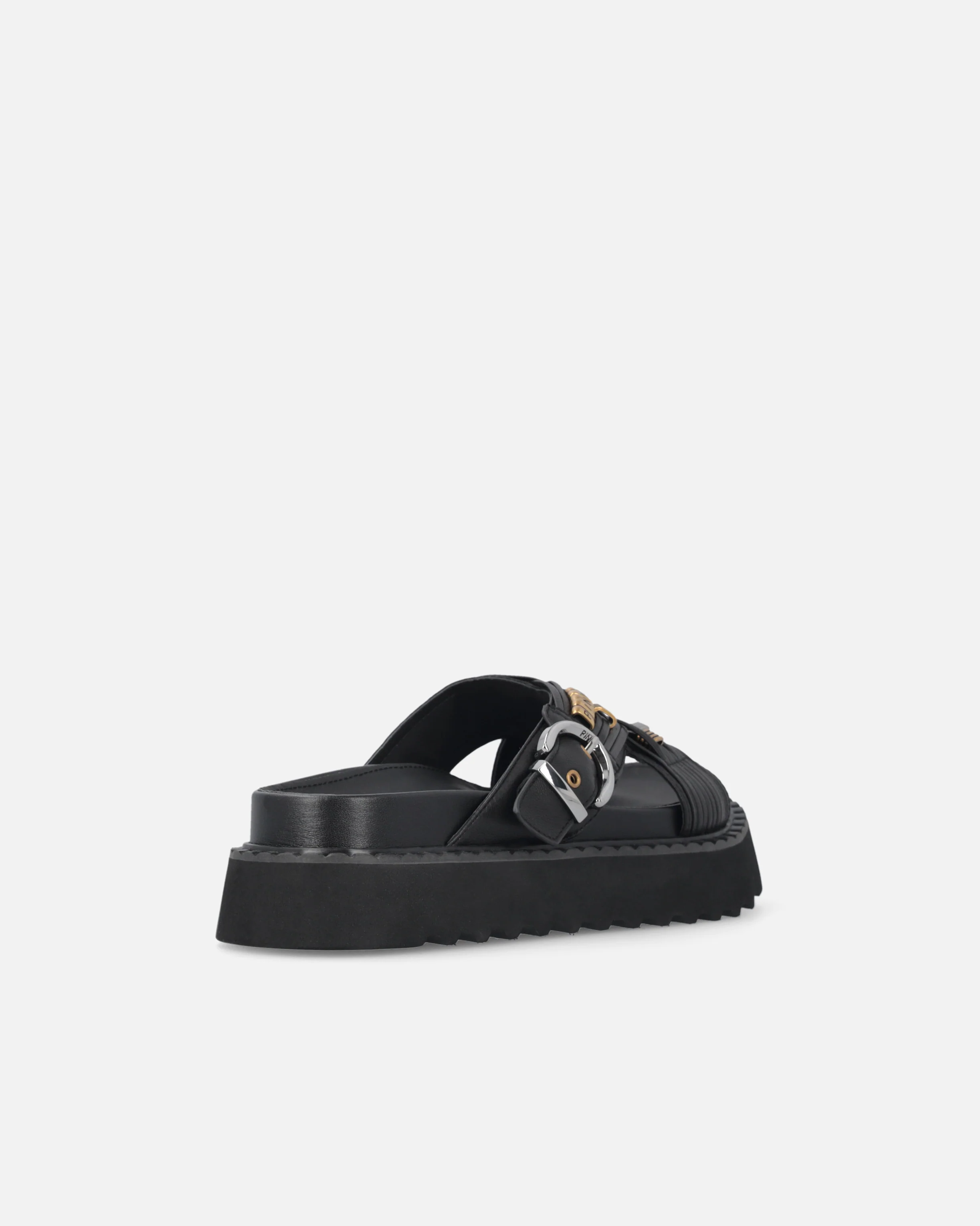 Sandali slide in nappa intrecciata con anelli metallici - Image 3