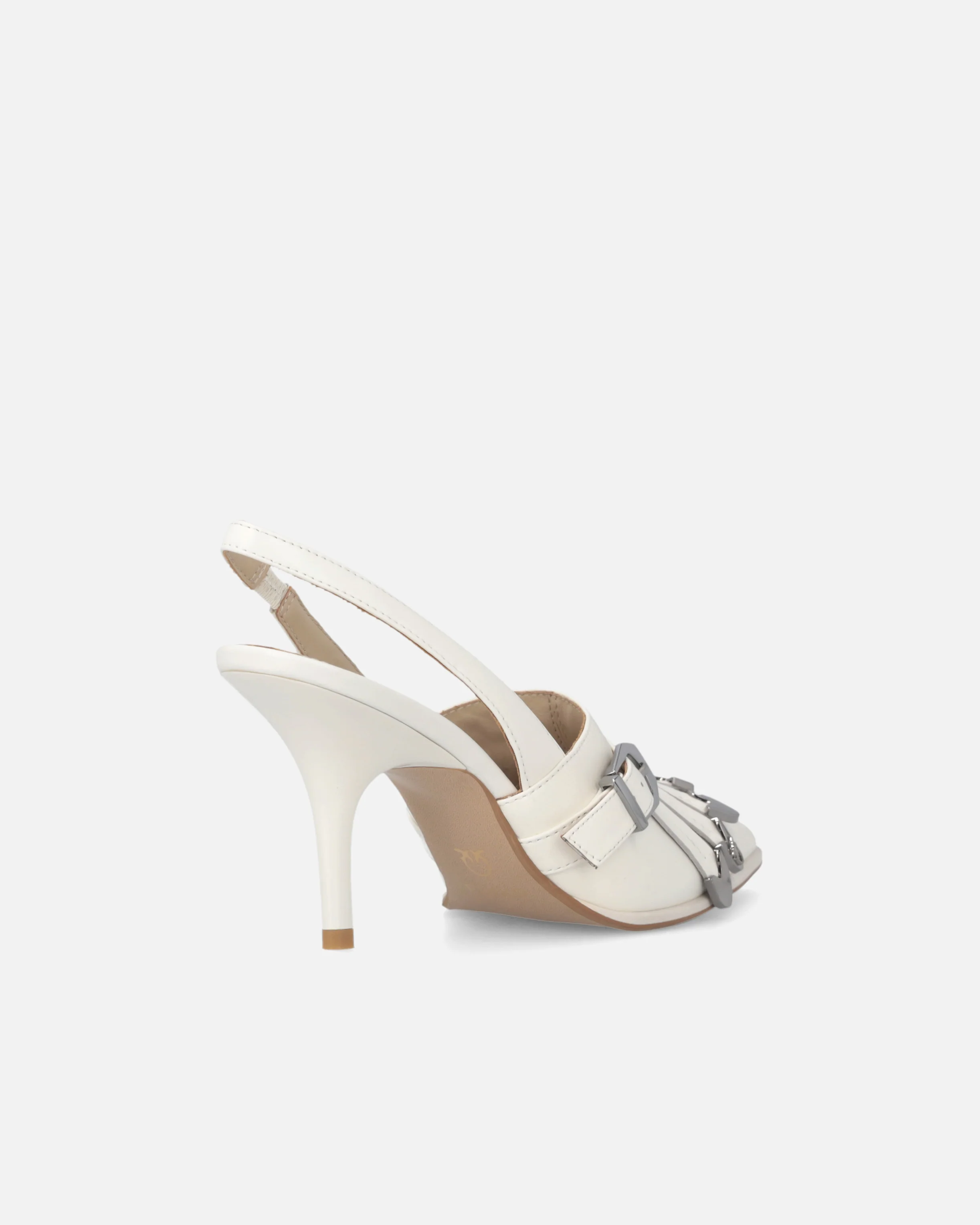 Slingback in pelle con dettagli selleria - Image 3