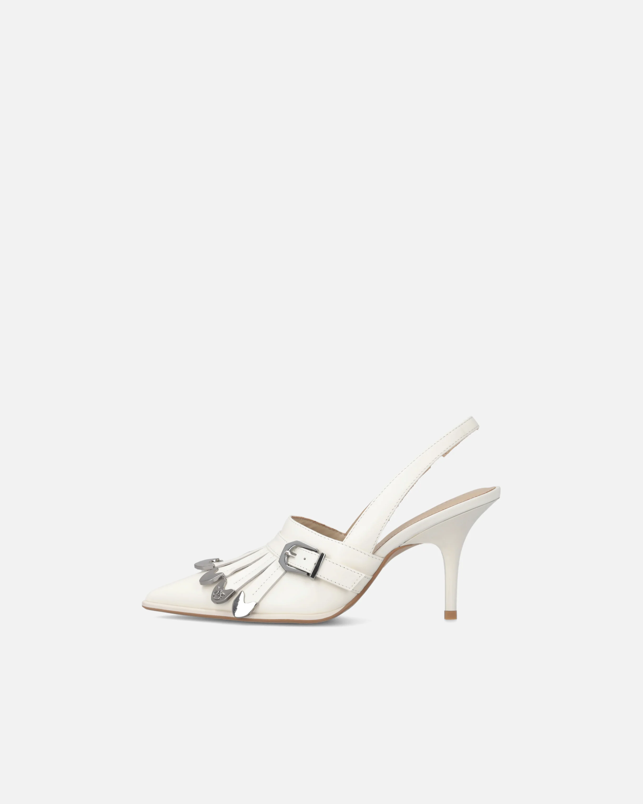 Slingback in pelle con dettagli selleria - Image 5