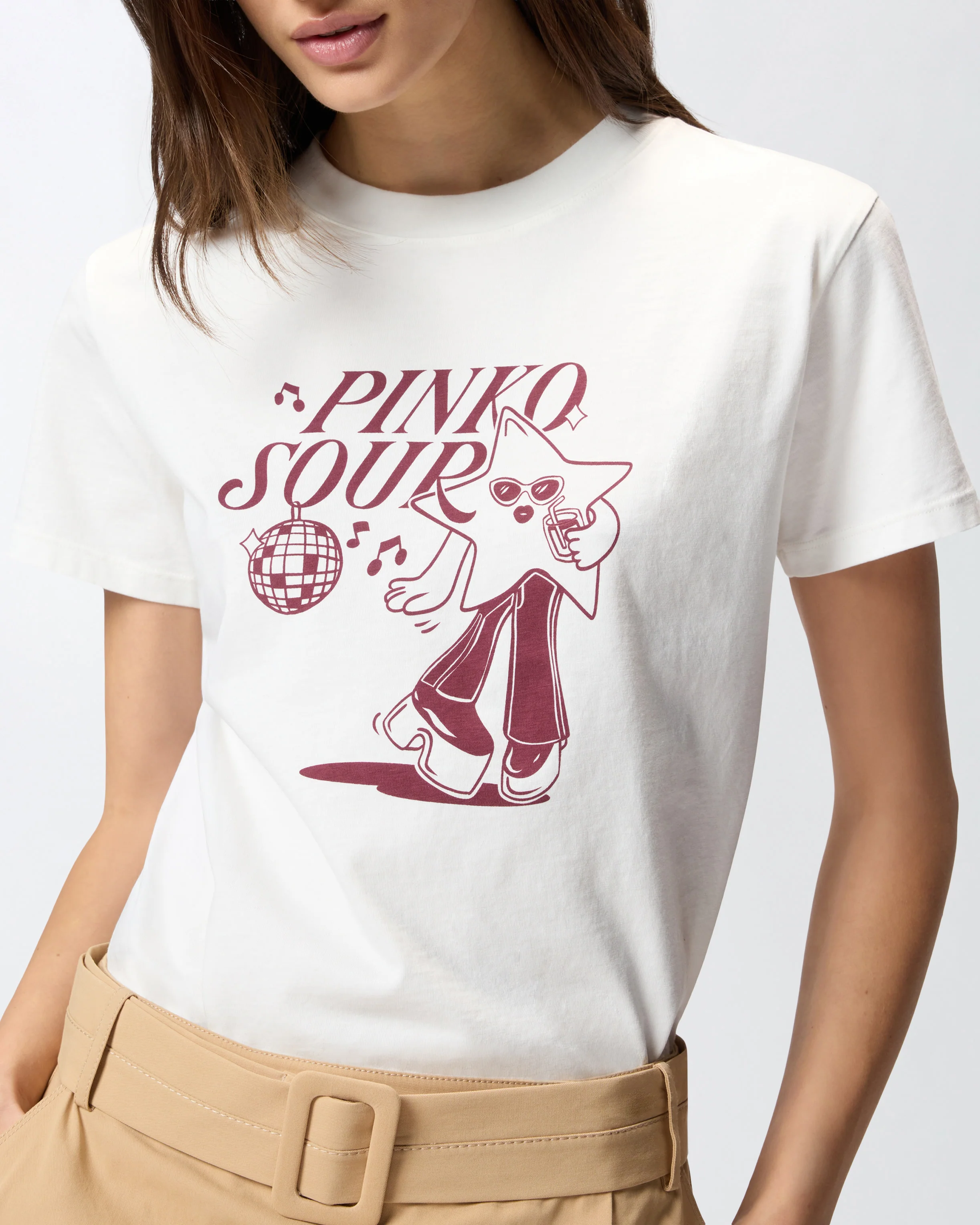 T-shirt con stampa stella disco Pinko Sour - Image 4