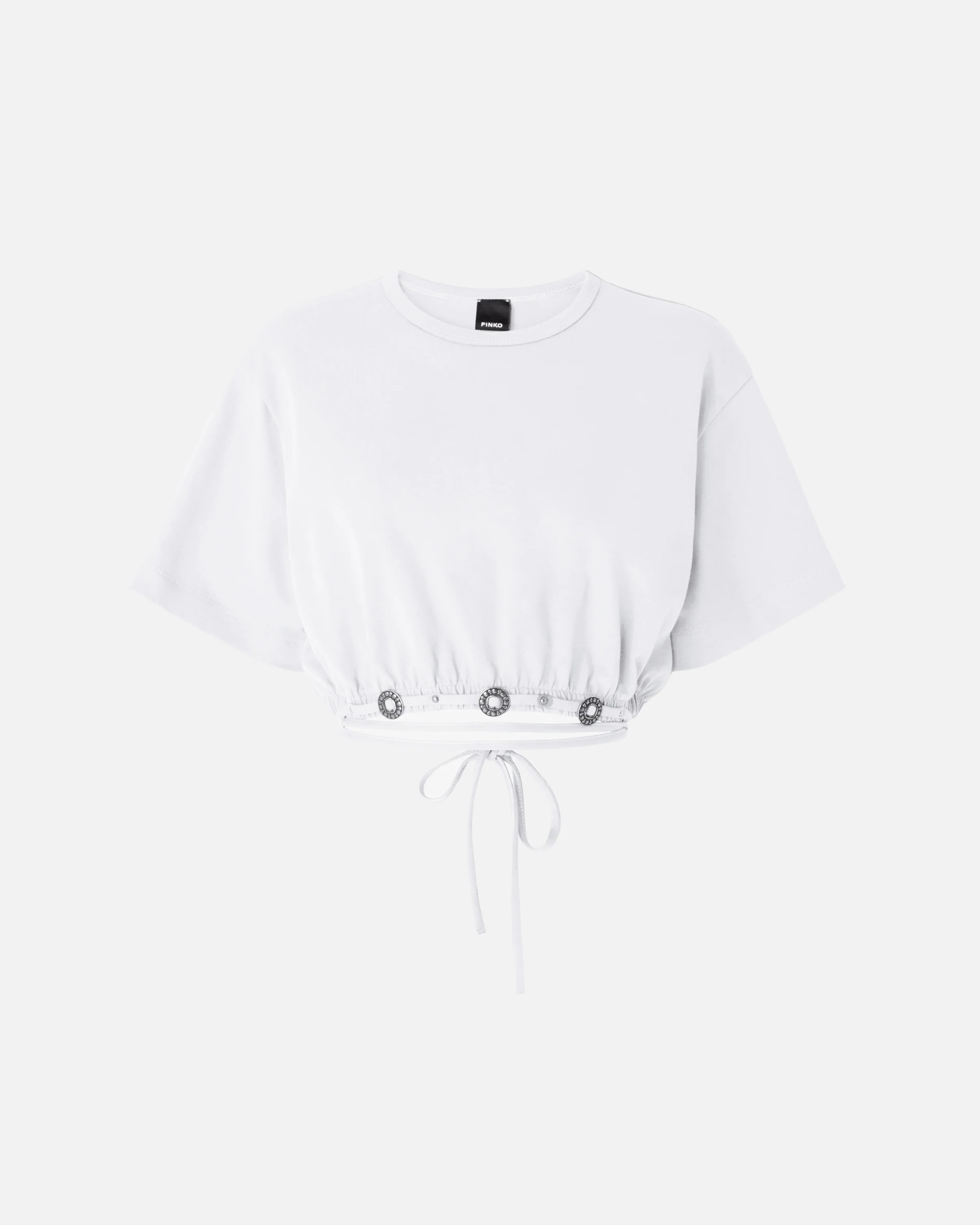 T-shirt cropped con laccio e dettagli texani - Image 5