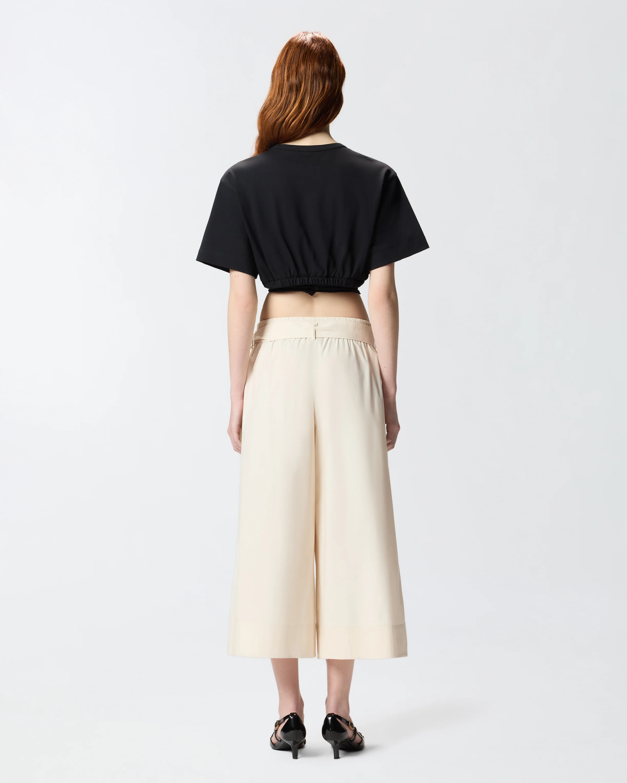 T-shirt cropped con laccio e dettagli texani - Image 3