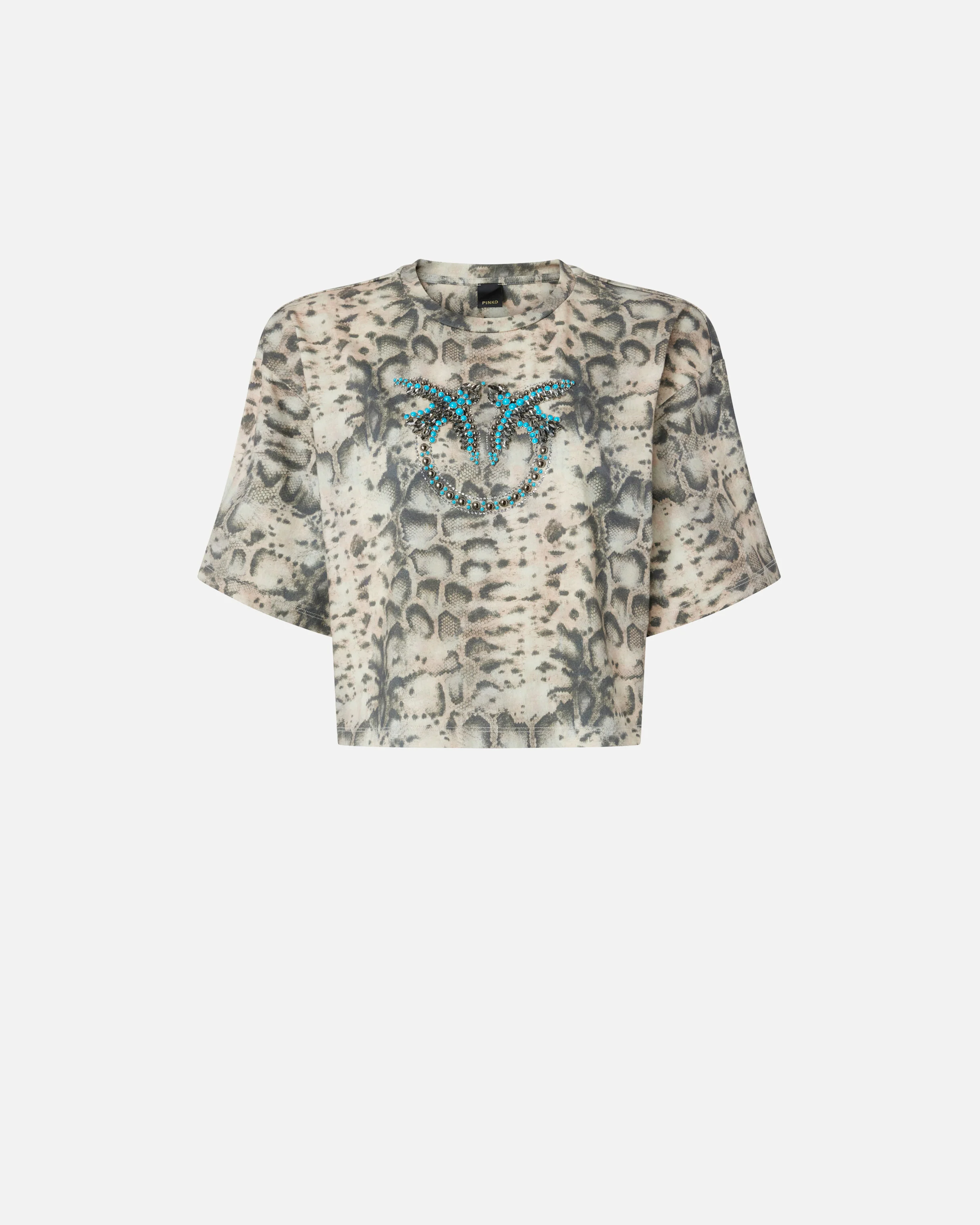 T-shirt cropped con stampa snake e Love Birds - Image 5