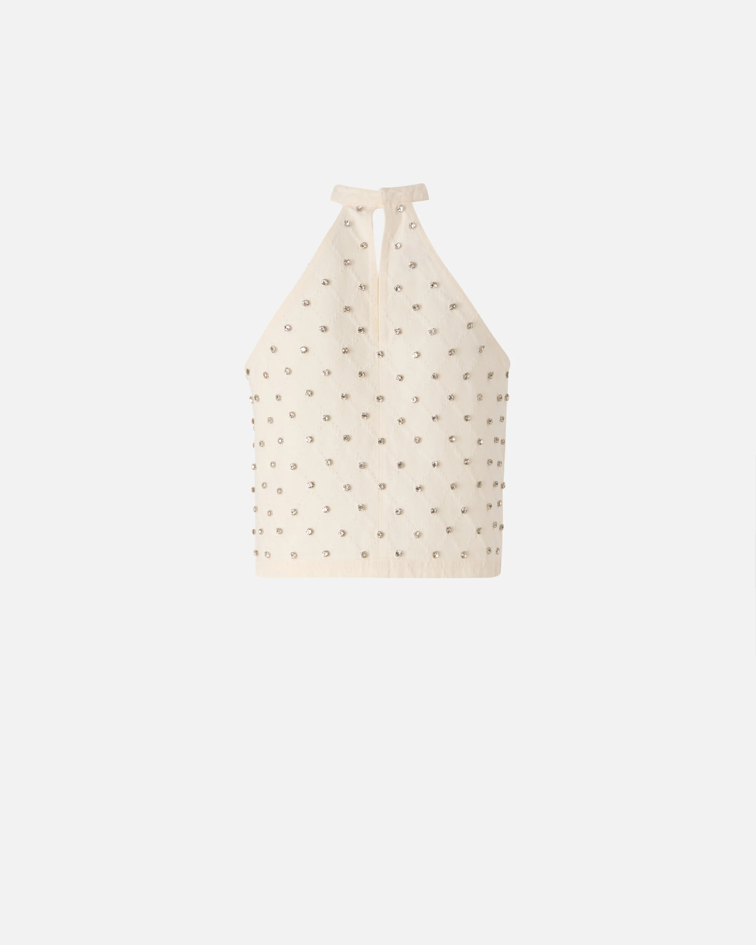 Top all'americana con disegno rombi e strass - Image 6