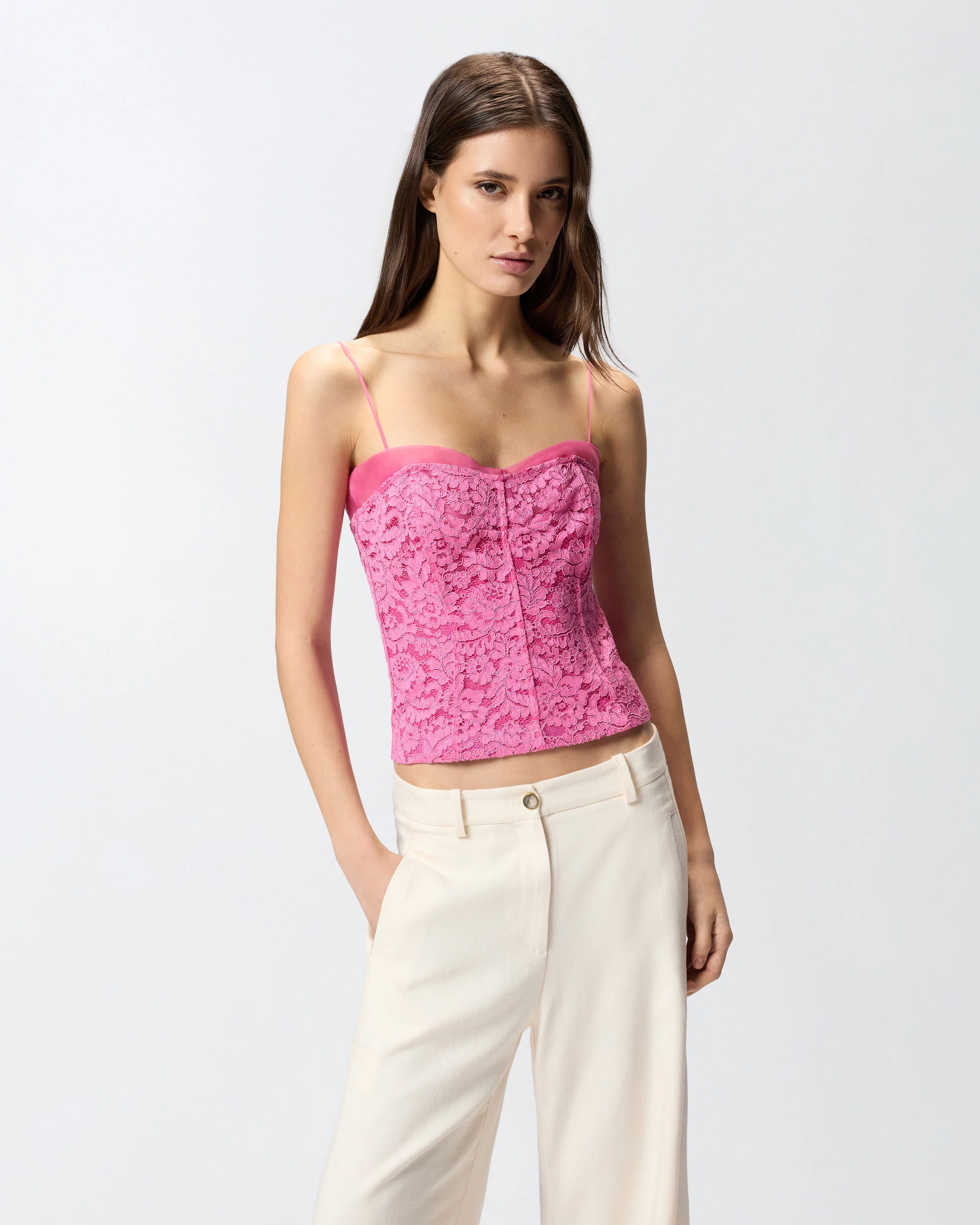Top bustier in pizzo