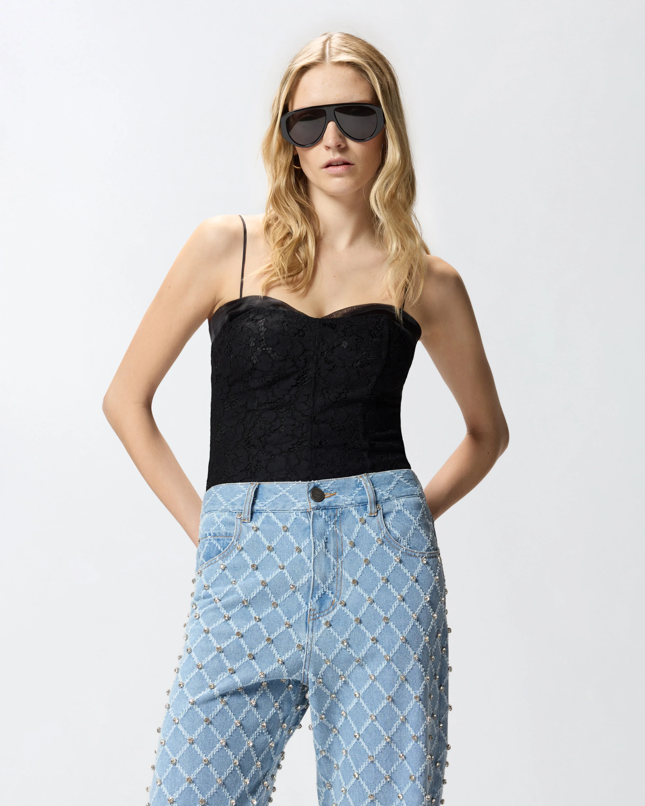 Top bustier in pizzo