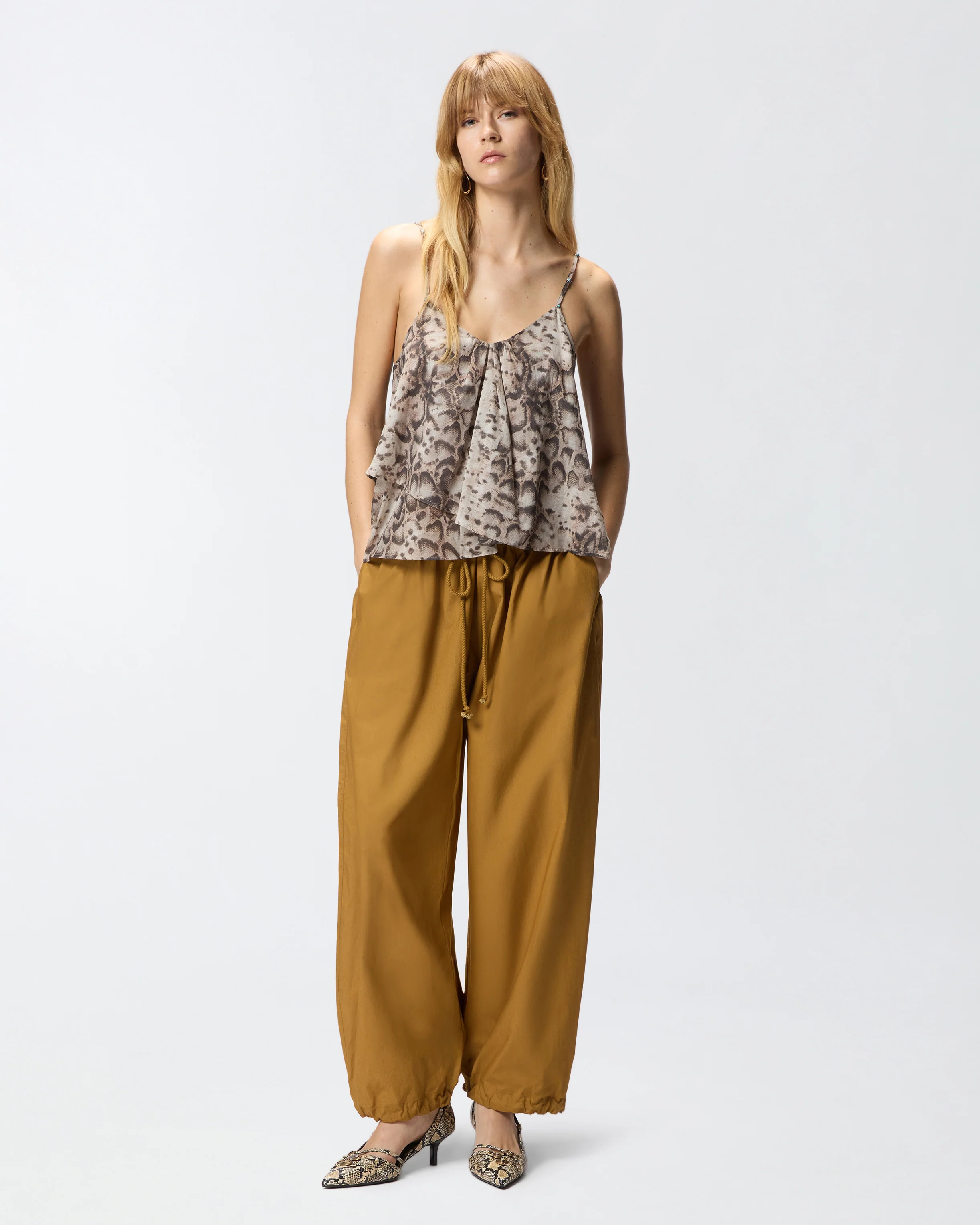 Top con spalline sottili e stampa snake - Image 2