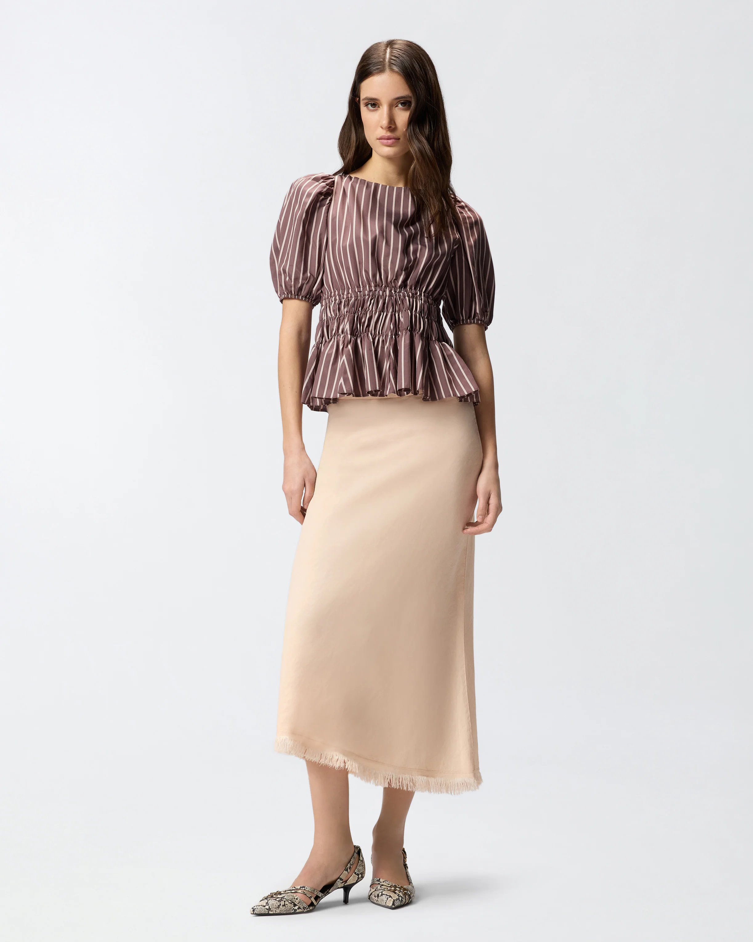 Top cropped a righe con schiena scoperta - Image 2