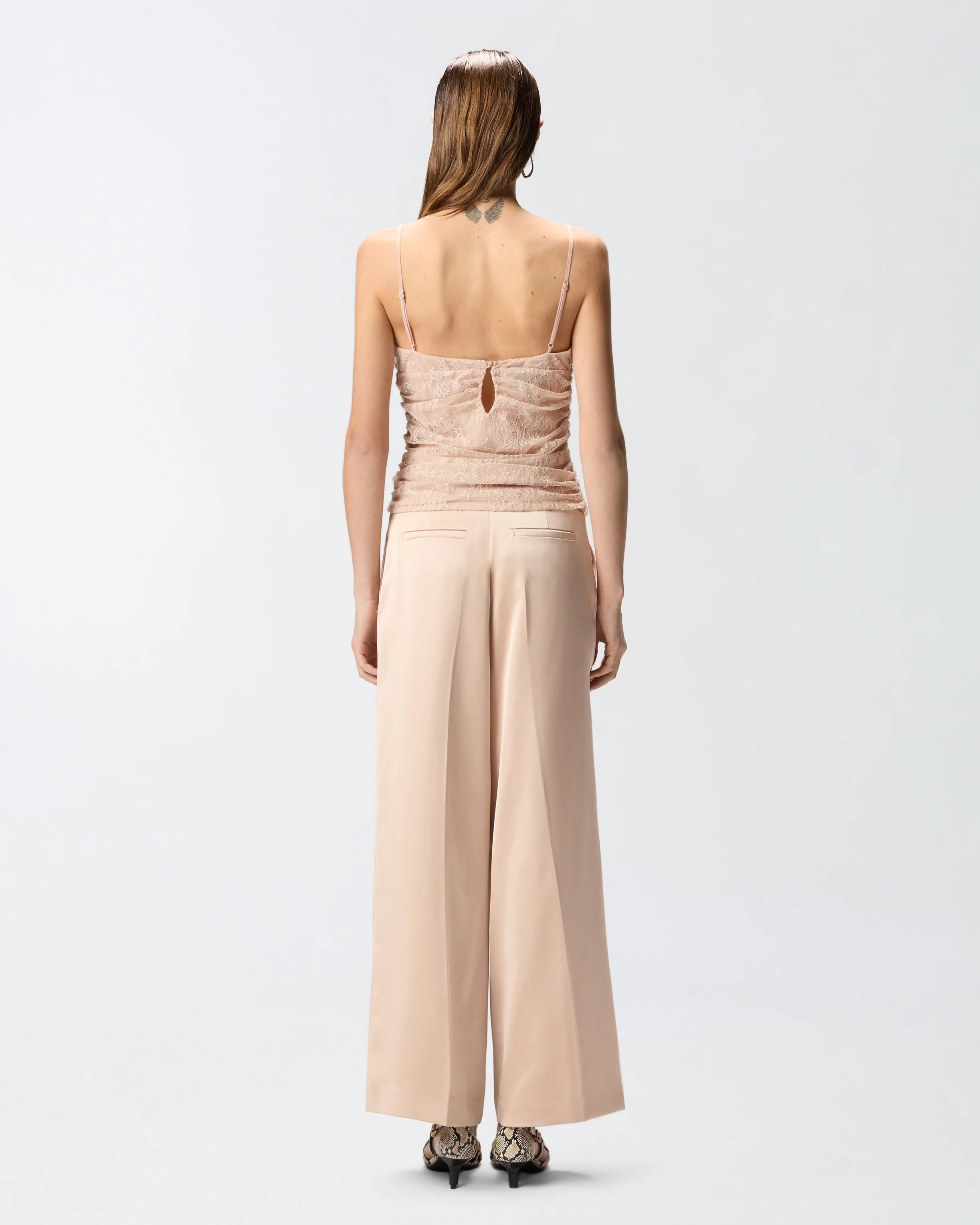 Top in pizzo floreale con spalline - Image 3