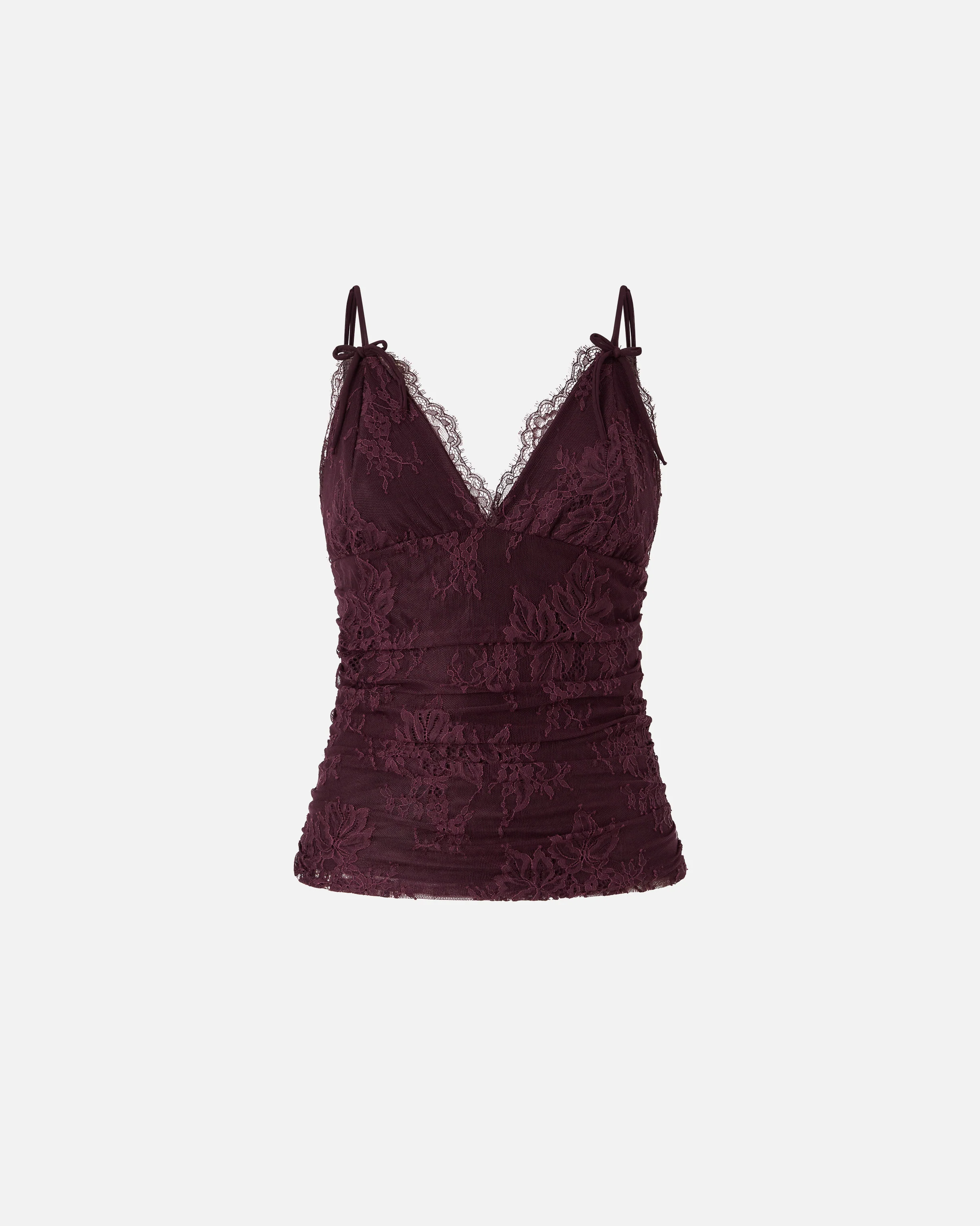 Top in pizzo floreale con spalline - Image 5