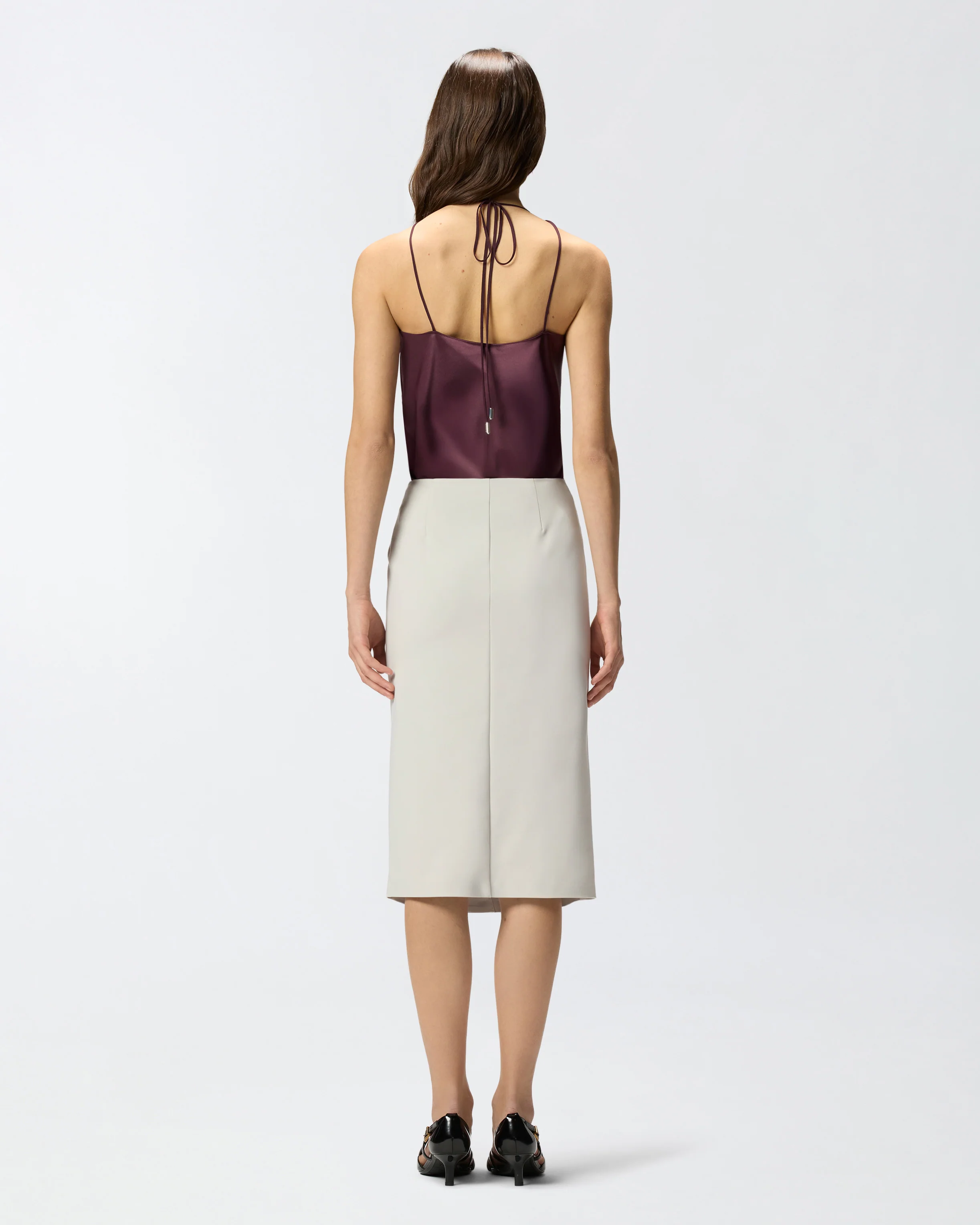 Top in satin con scollo all'americana - Image 3
