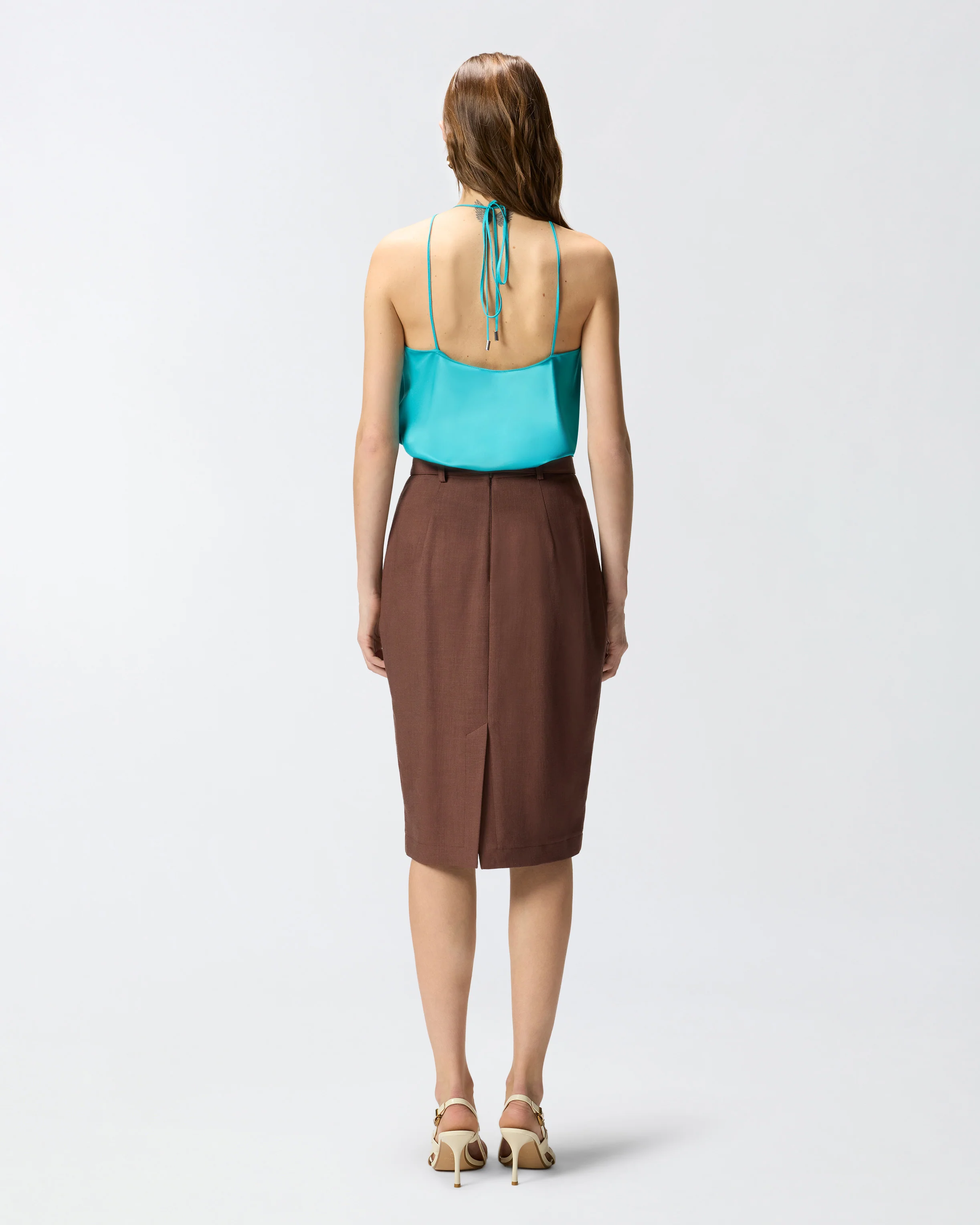 Top in satin con scollo all'americana - Image 3
