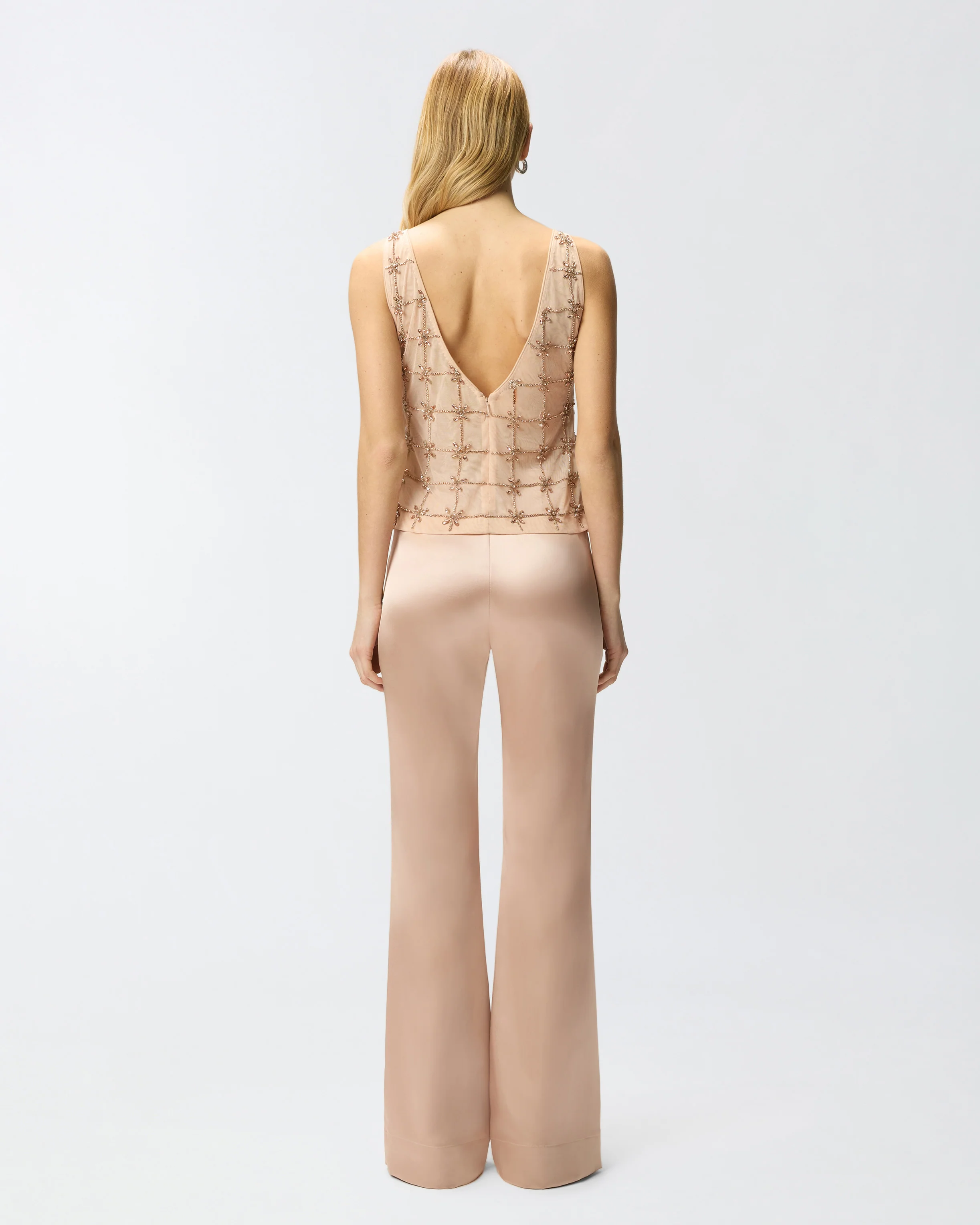 Top smanicato in tulle con cristalli - Image 3
