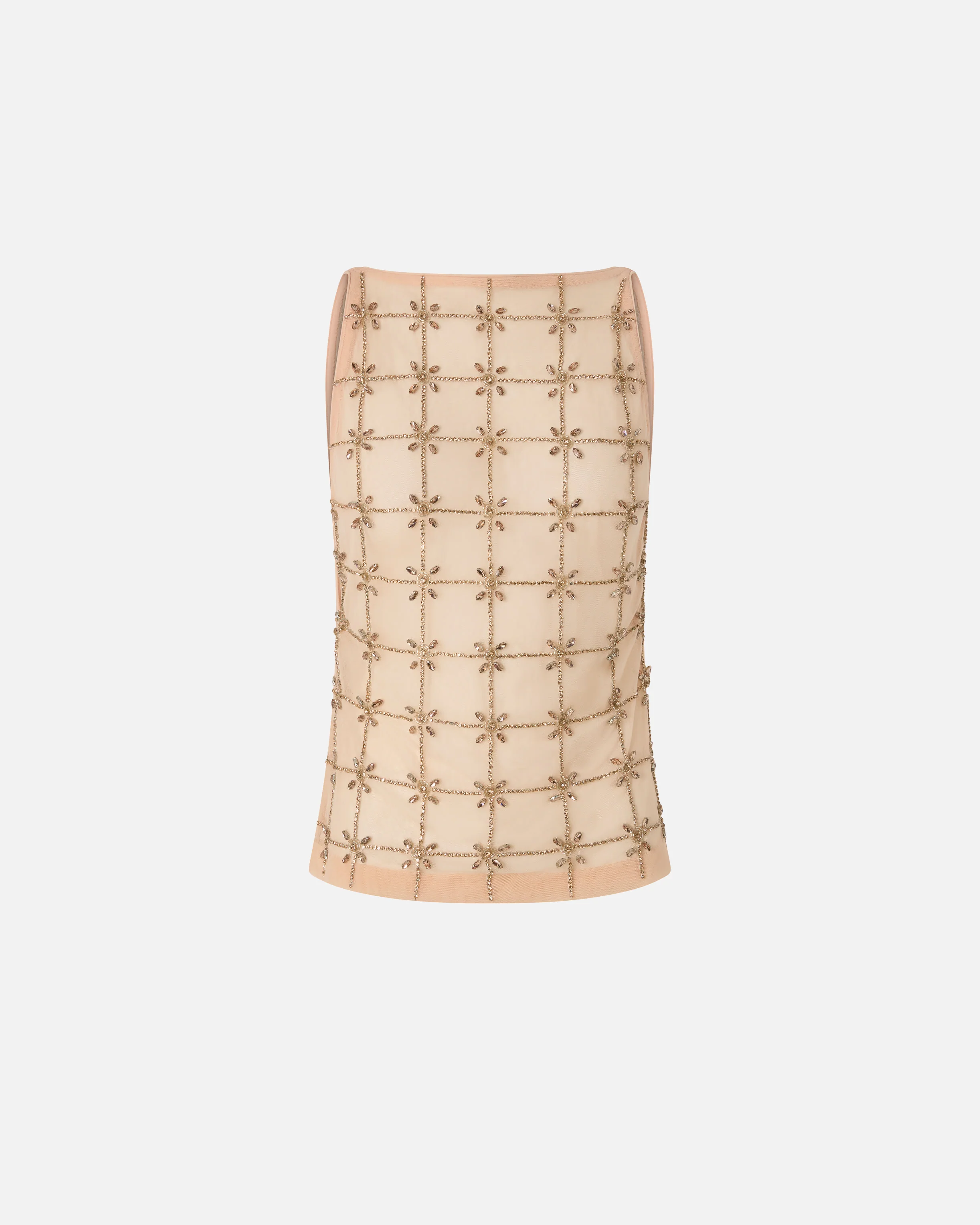 Top smanicato in tulle con cristalli - Image 5