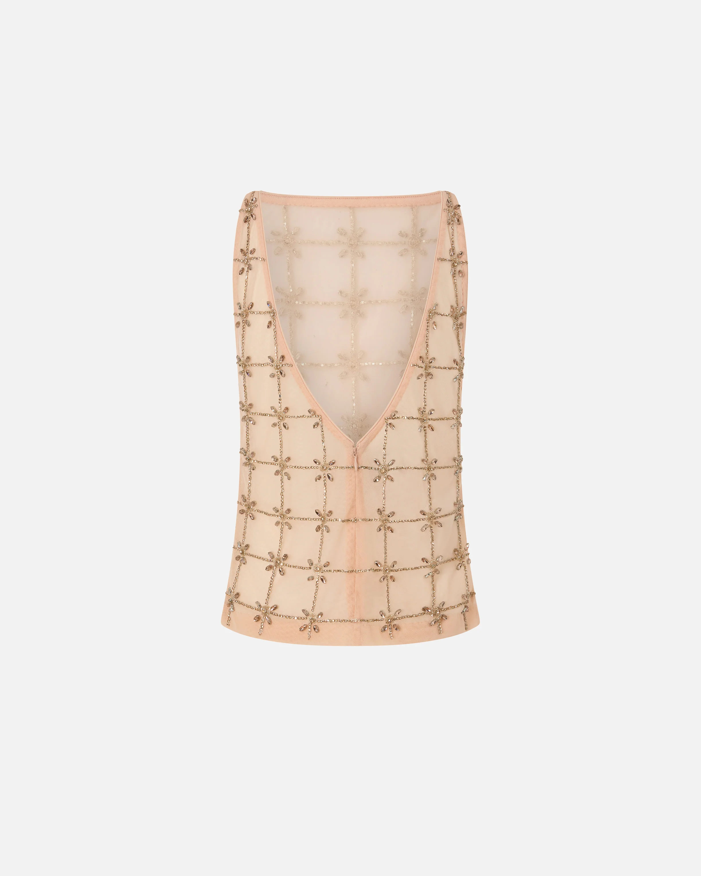 Top smanicato in tulle con cristalli - Image 6