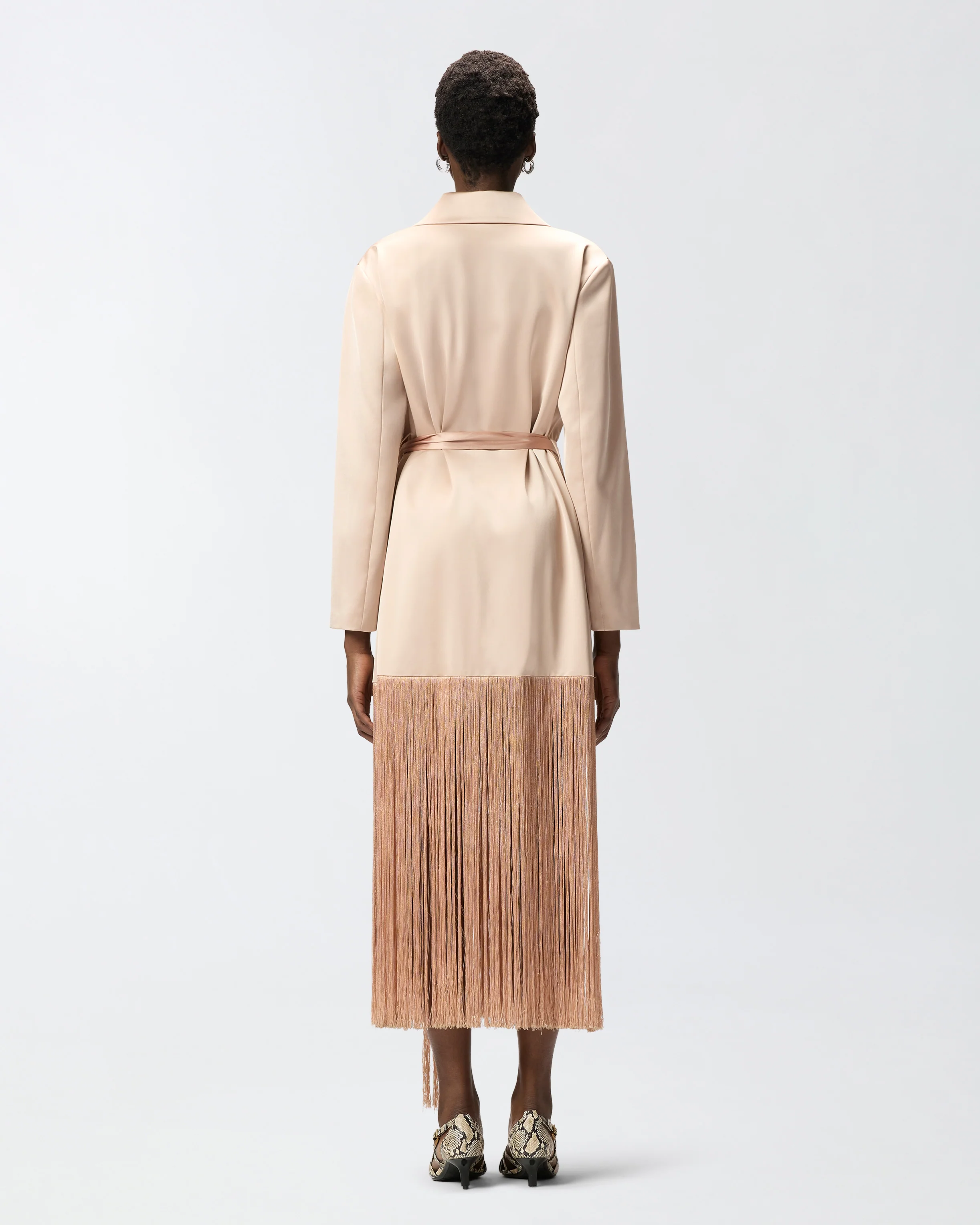 Trench in satin con frange - Image 3